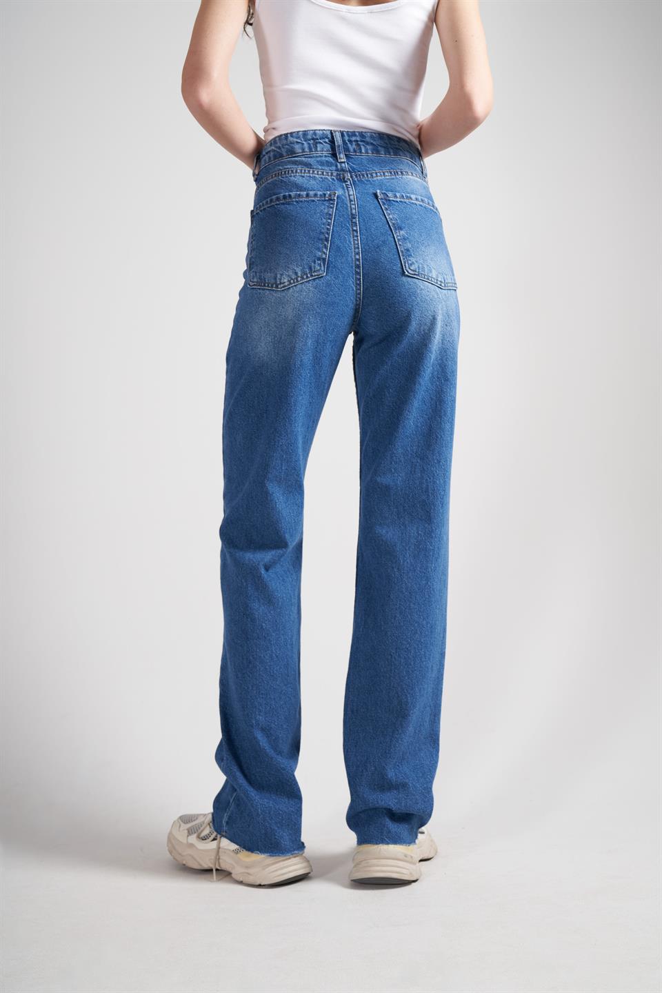 Straight Fit Jean Pantolon Mavi