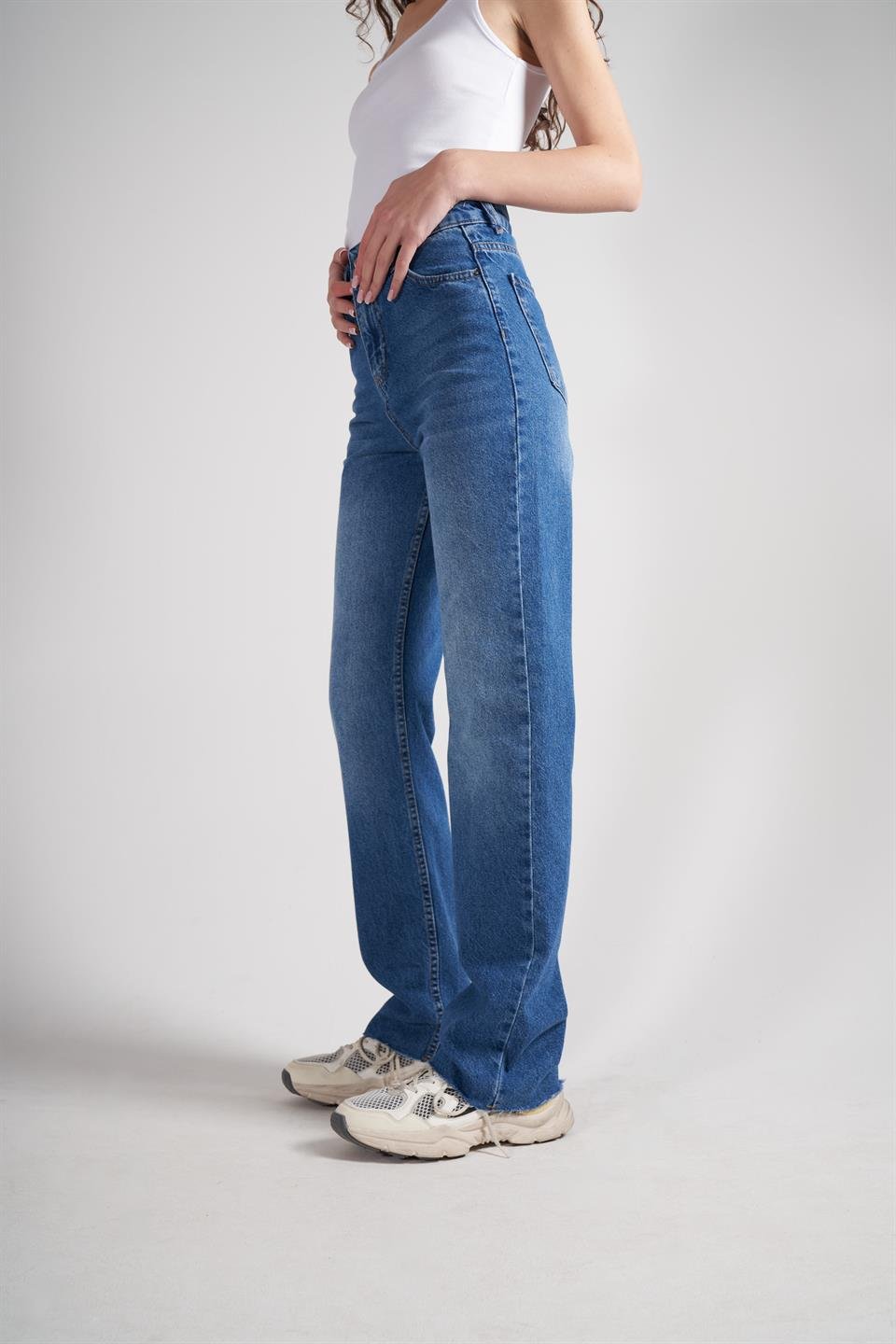 Straight Fit Jean Pantolon Mavi