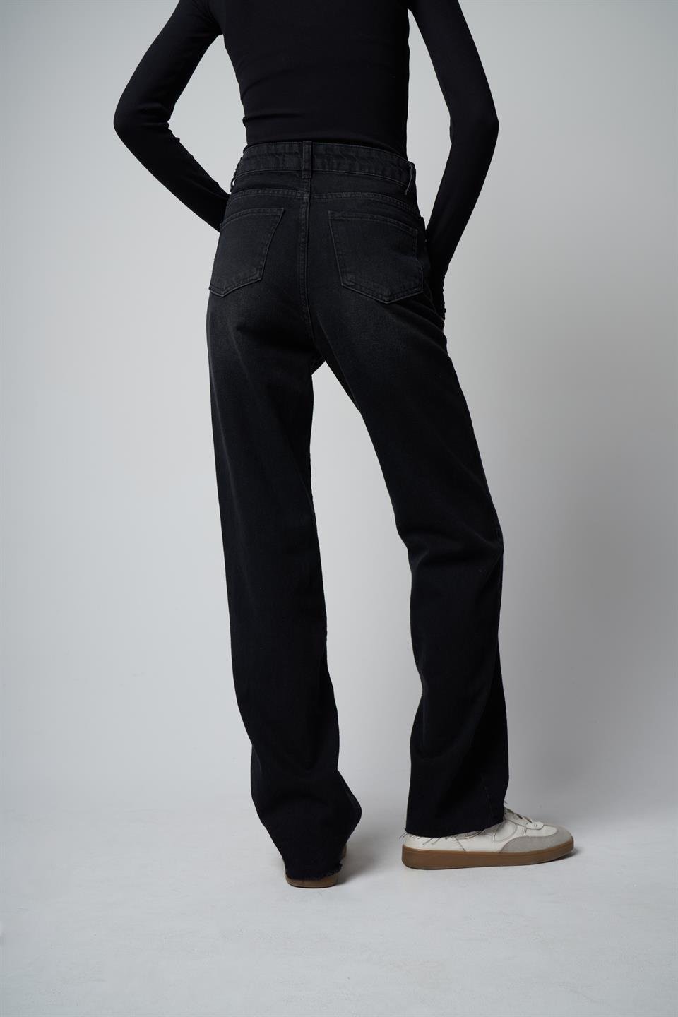 Straight Fit Jean Pantolon Siyah