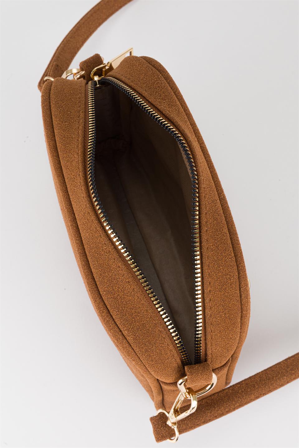 Süet Çapraz Çanta Taba