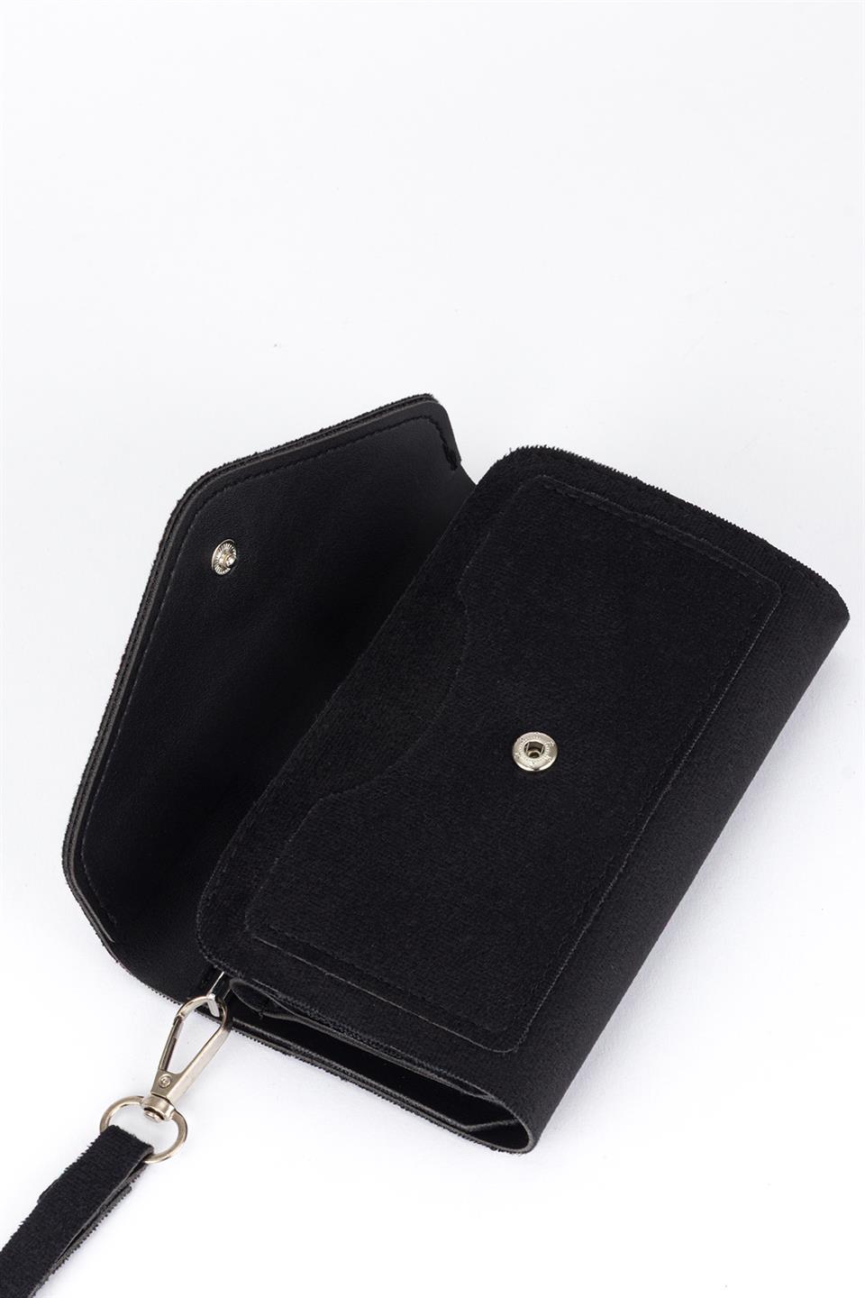Taşlı Cüzdan Siyah