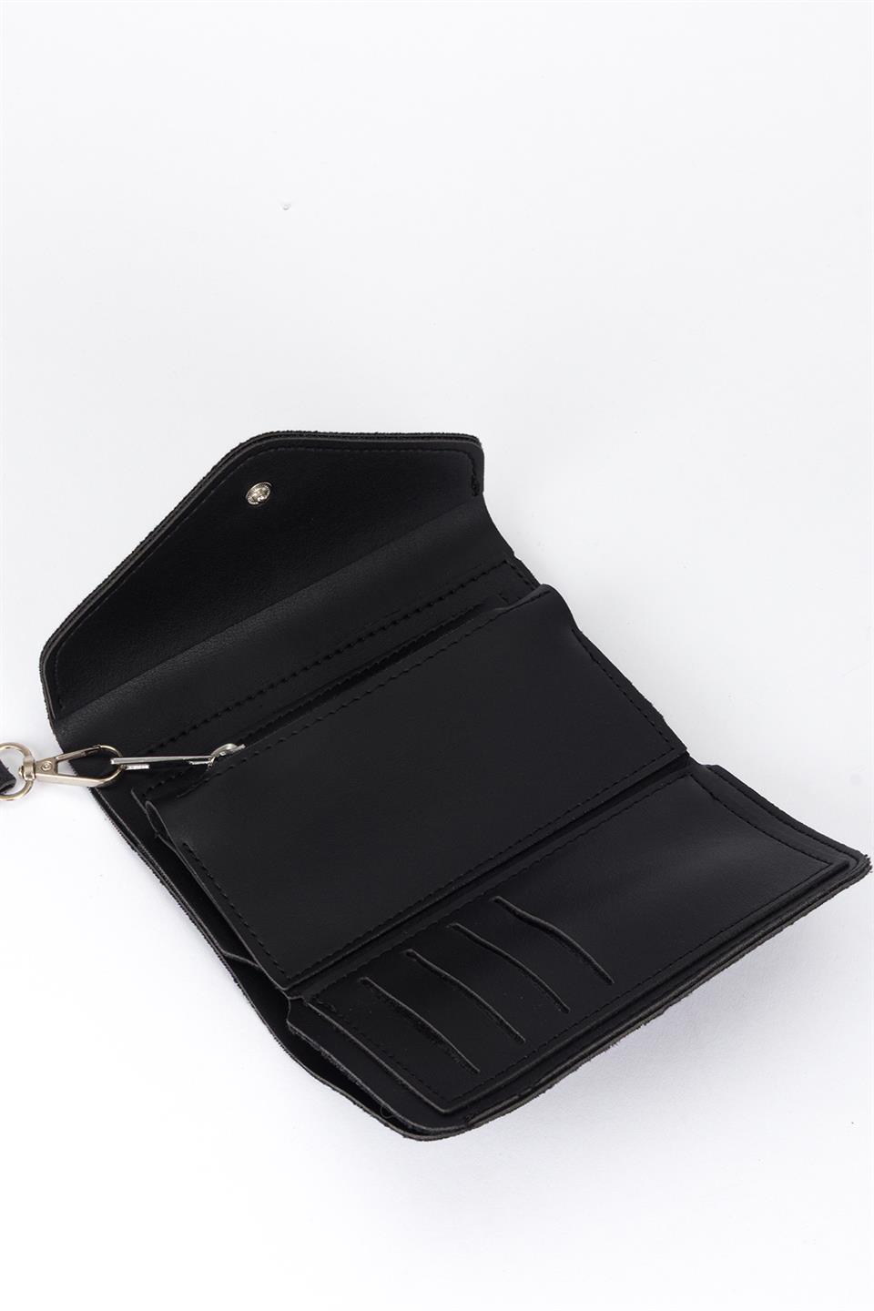 Taşlı Cüzdan Siyah