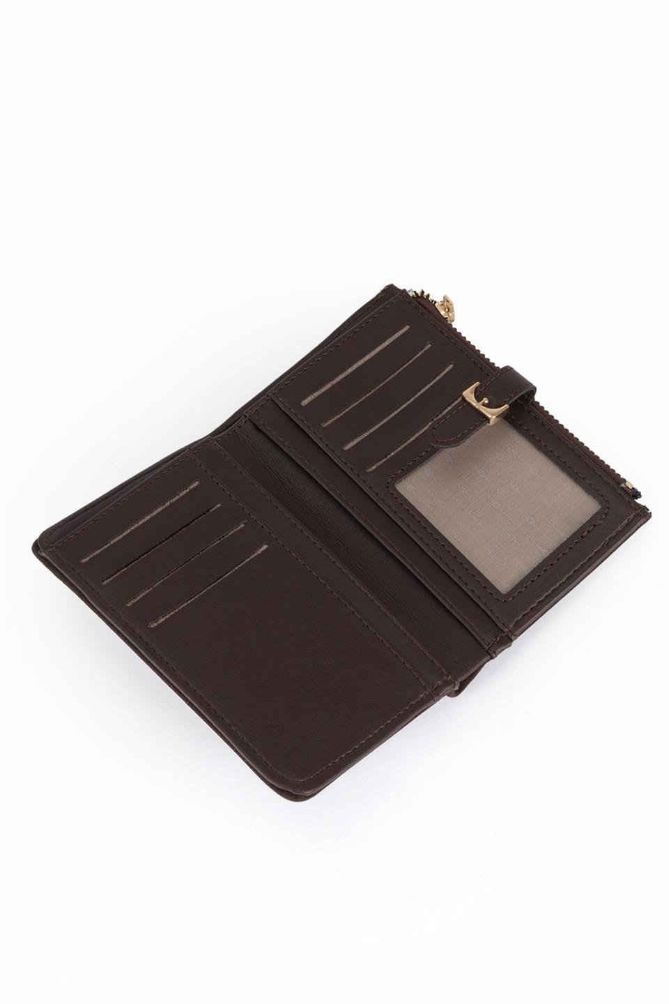 Tokalı Süet Cüzdan Kahve