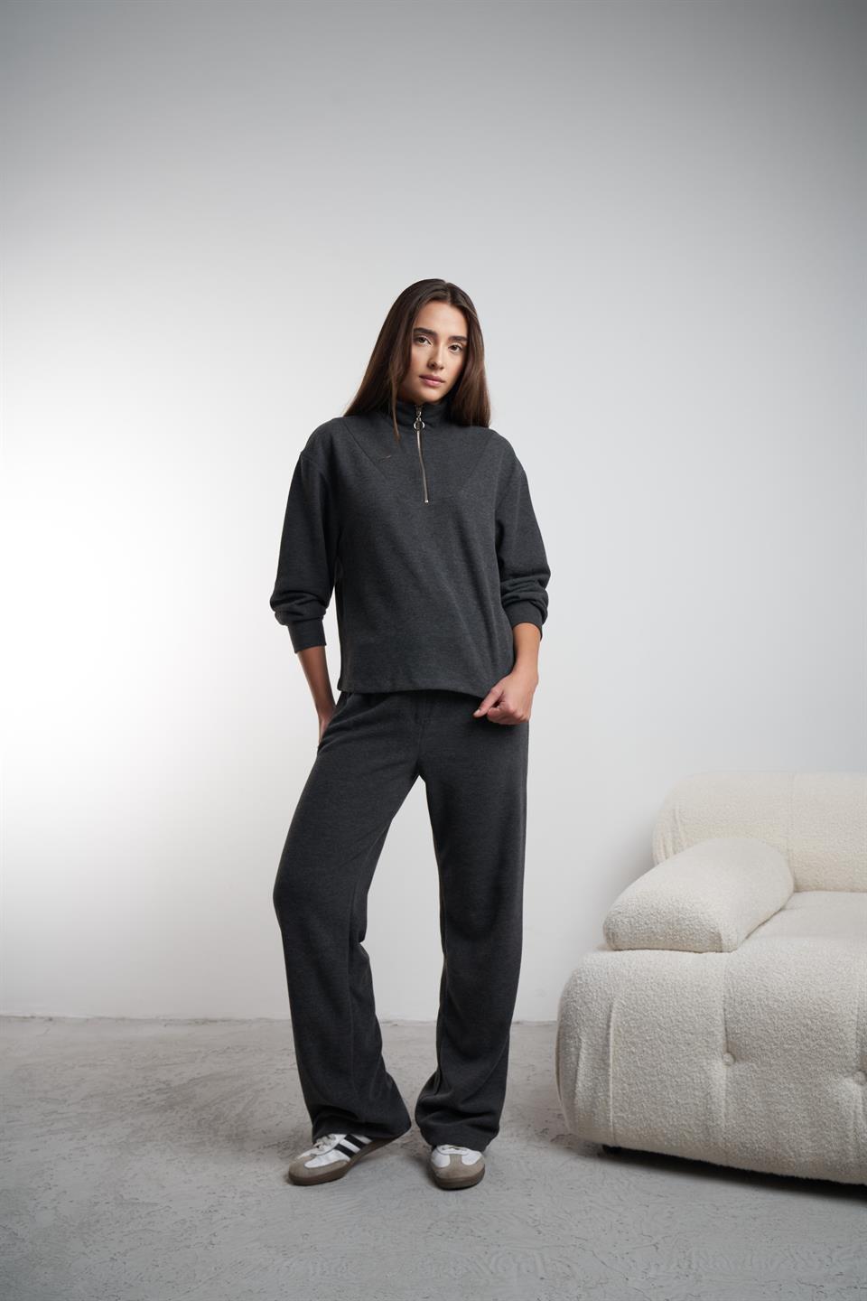 Triko Bol Paça Pantolon Antrasit