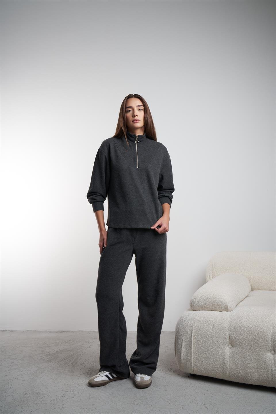 Triko Bol Paça Pantolon Antrasit