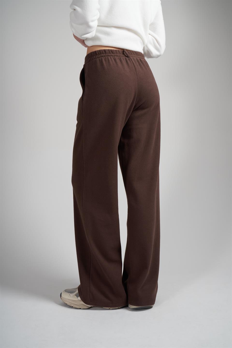 Triko Bol Paça Pantolon Kahve