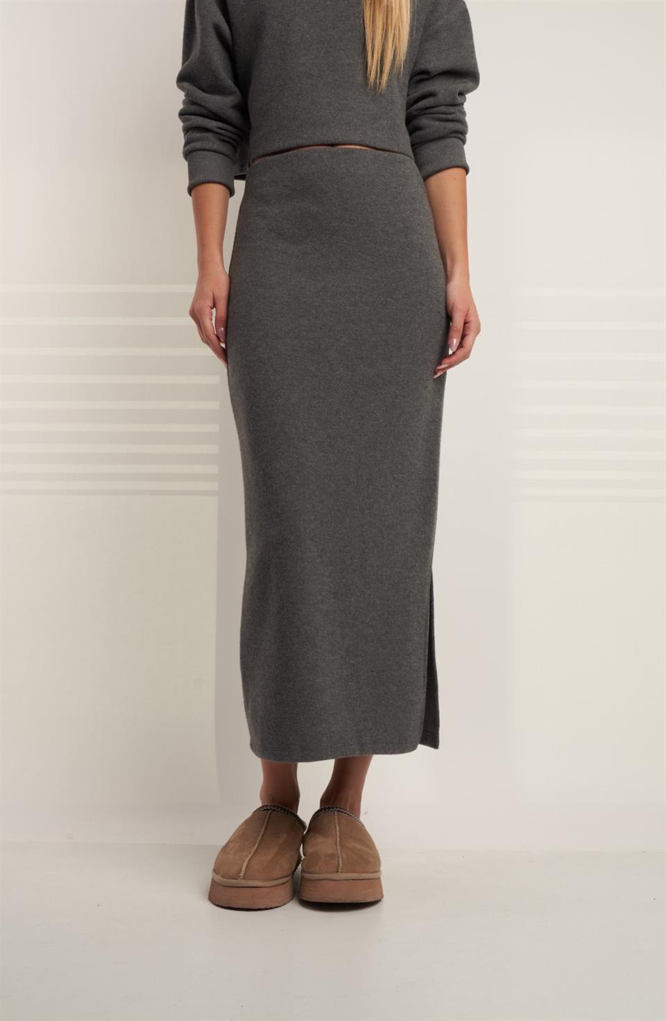 Triko Uzun Etek Antrasit