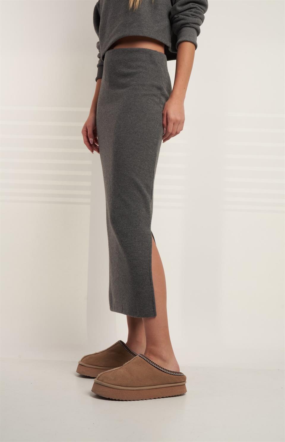 Triko Uzun Etek Antrasit