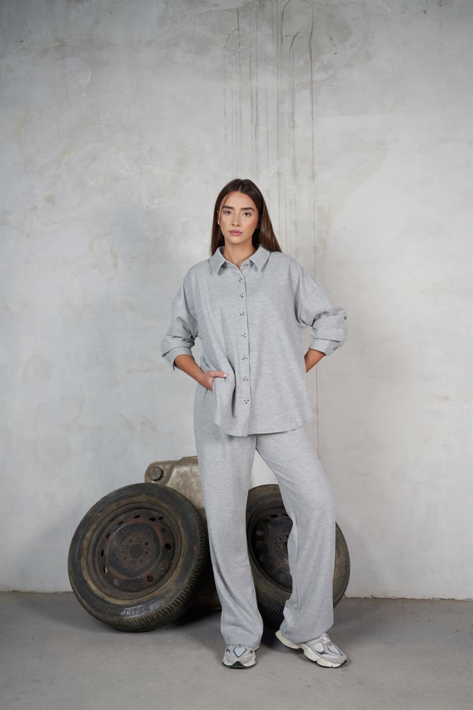 Triko Uzun Kol Gömlek Grimelanj