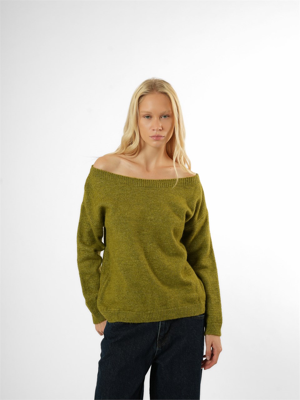 Uzun Kol Triko Yağ Yeşili