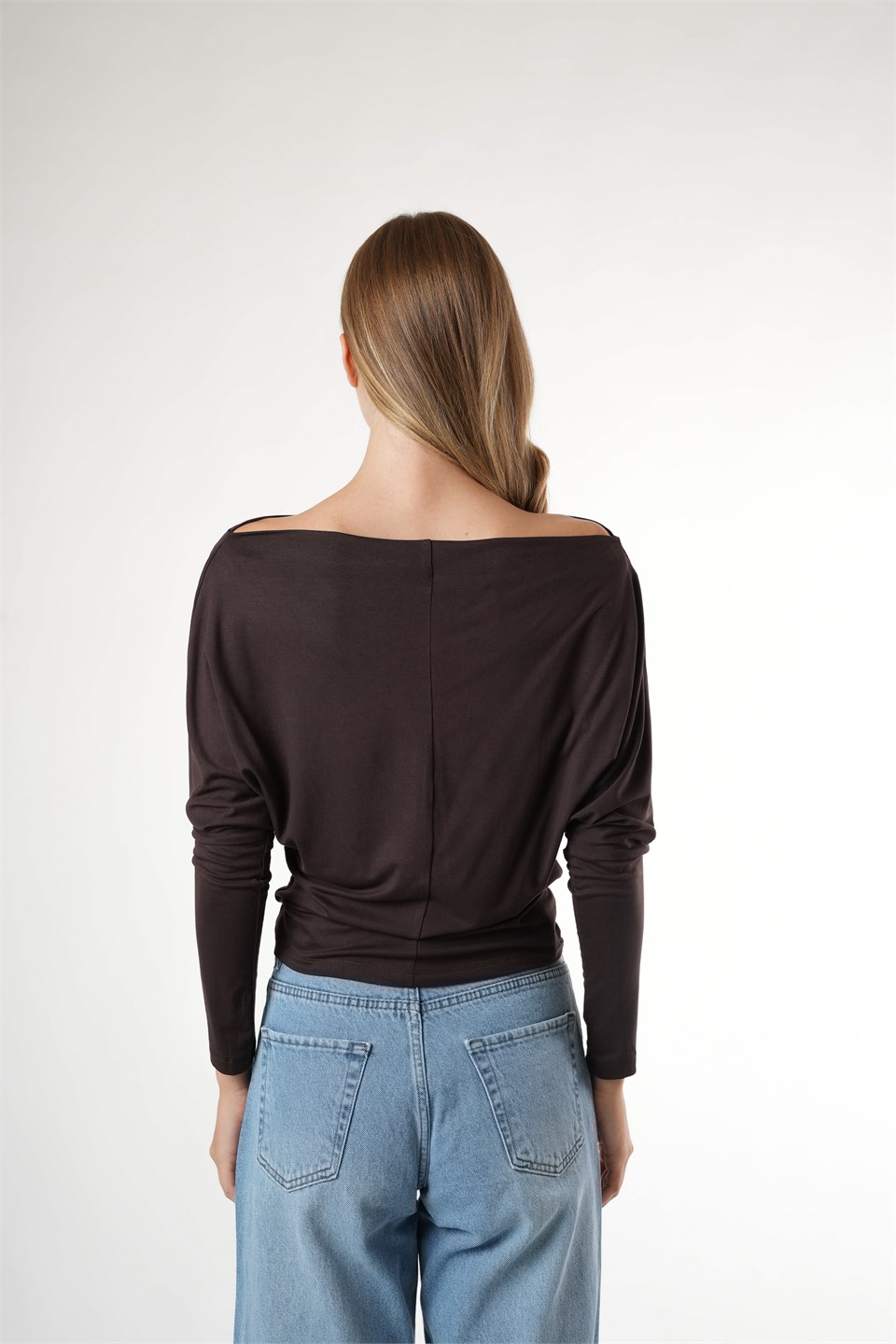 Yarasa Kol Basic Bluz Acı Kahve