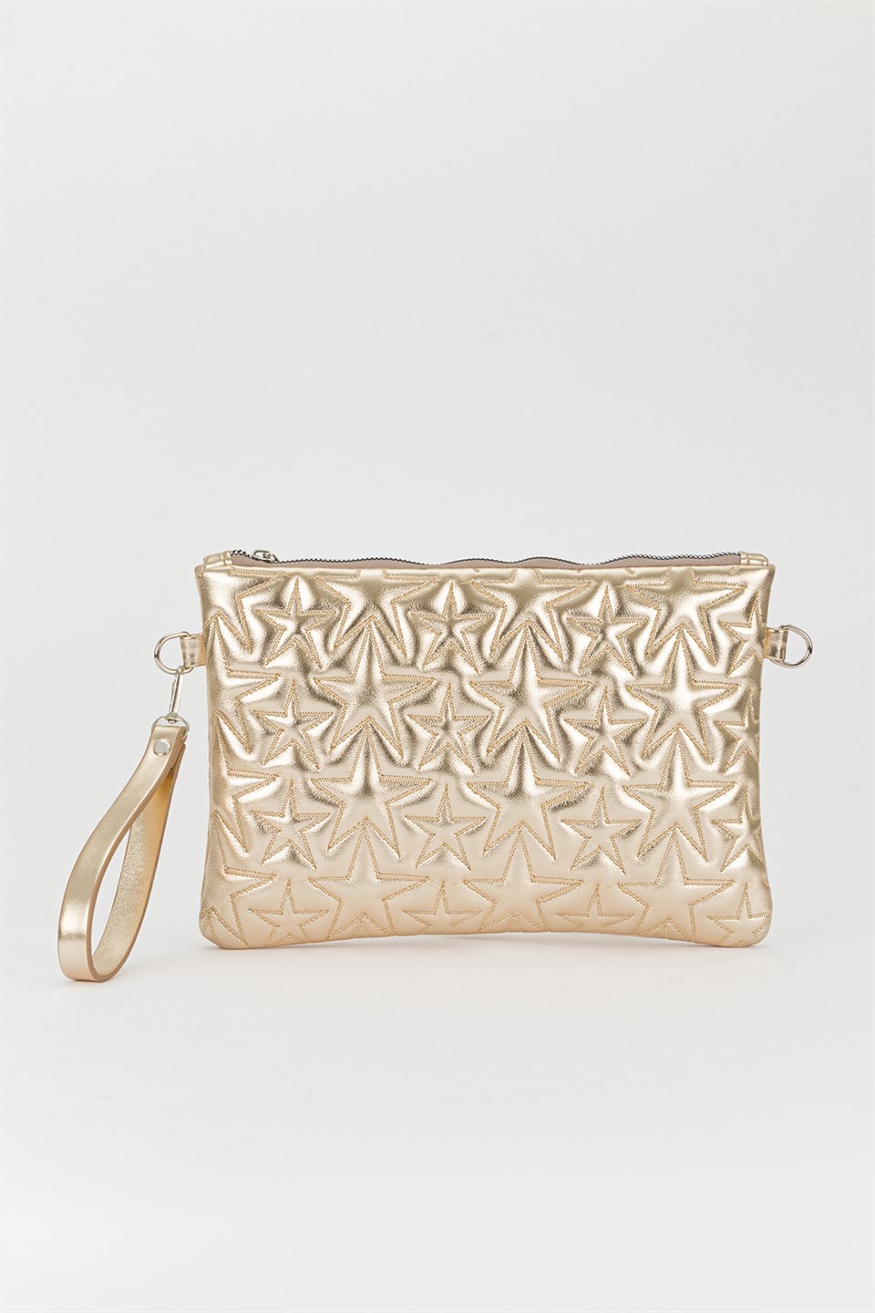 Yıldız Desen Clutch Çanta Gold