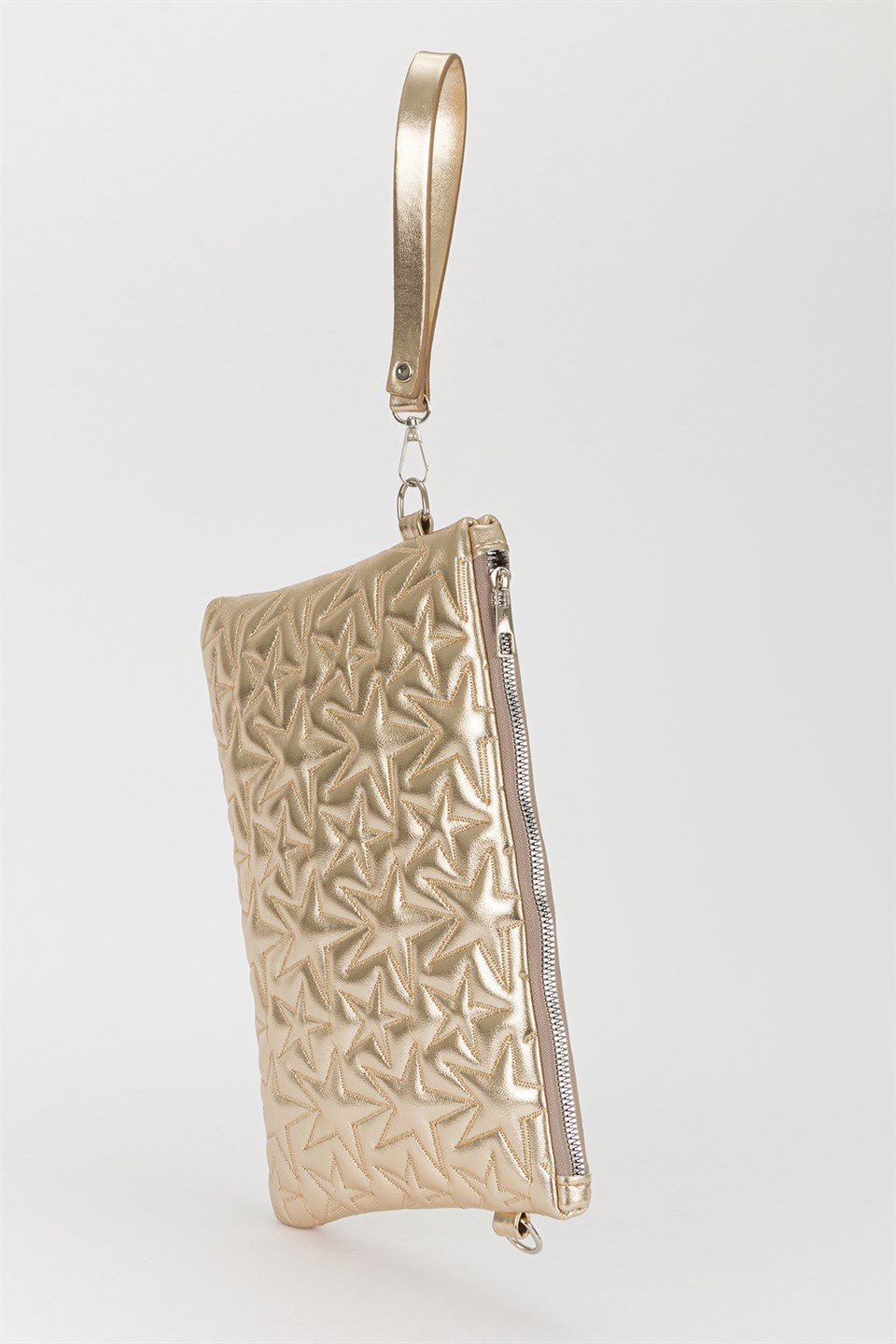 Yıldız Desen Clutch Çanta Gold