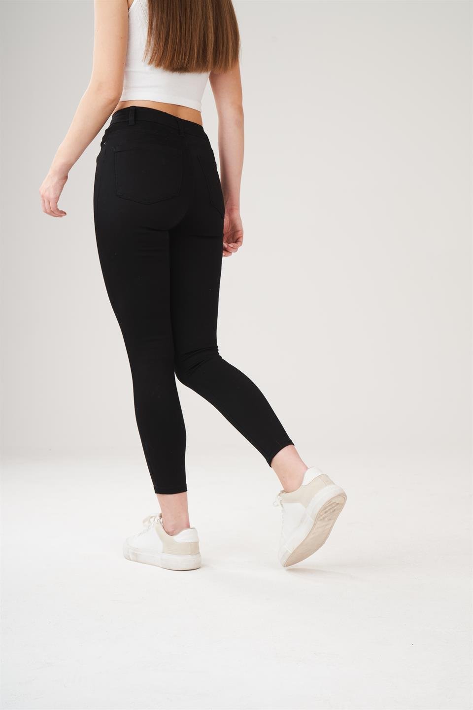 Yüksek Bel 5 Cep Dar Paça Gabardin Pantolon