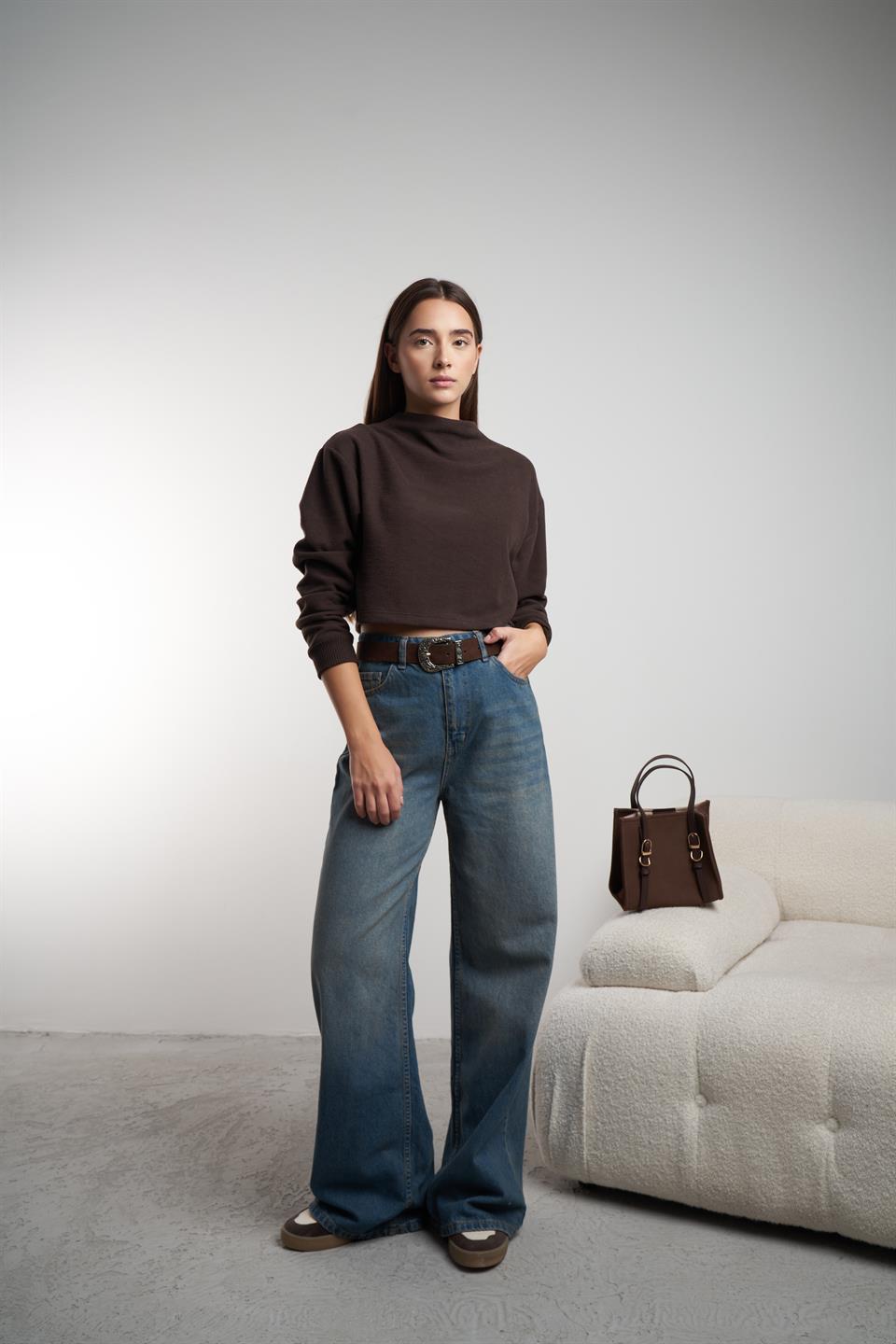 Palazzo Jean Pantolon Kahve Tint