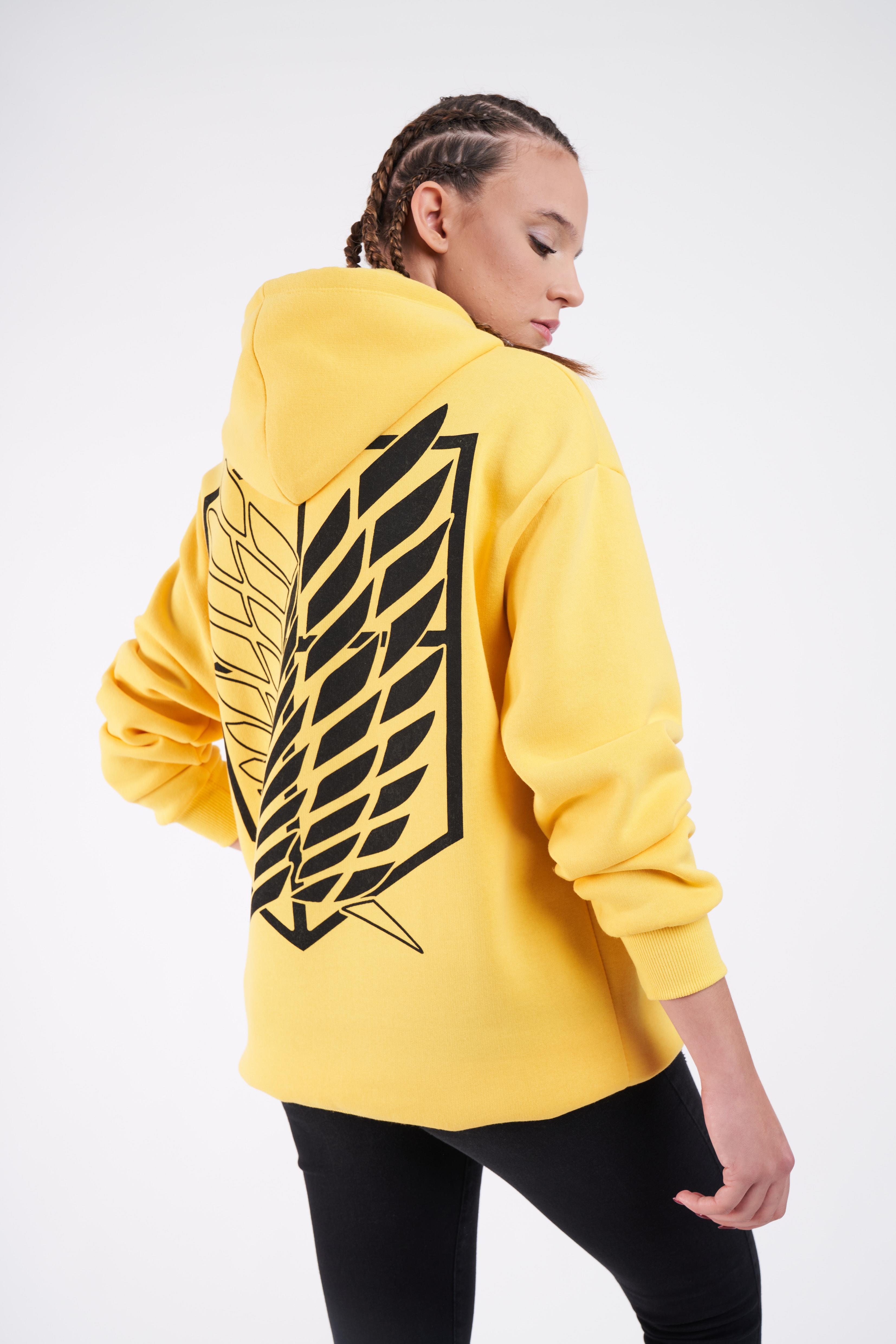 Anime Baskılı Sweatshirt Sarı