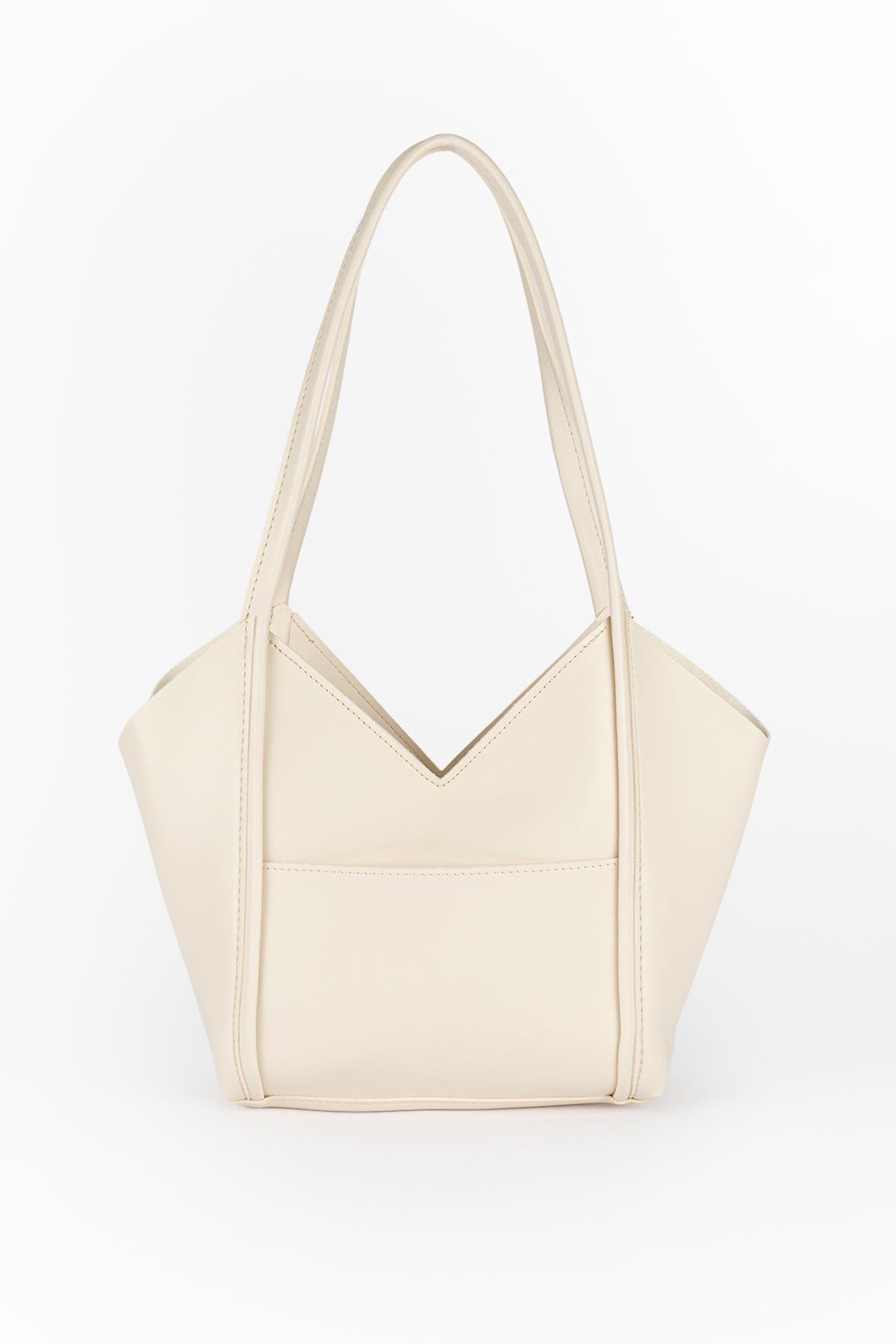 Asimetrik Omuz Çantası Ekru