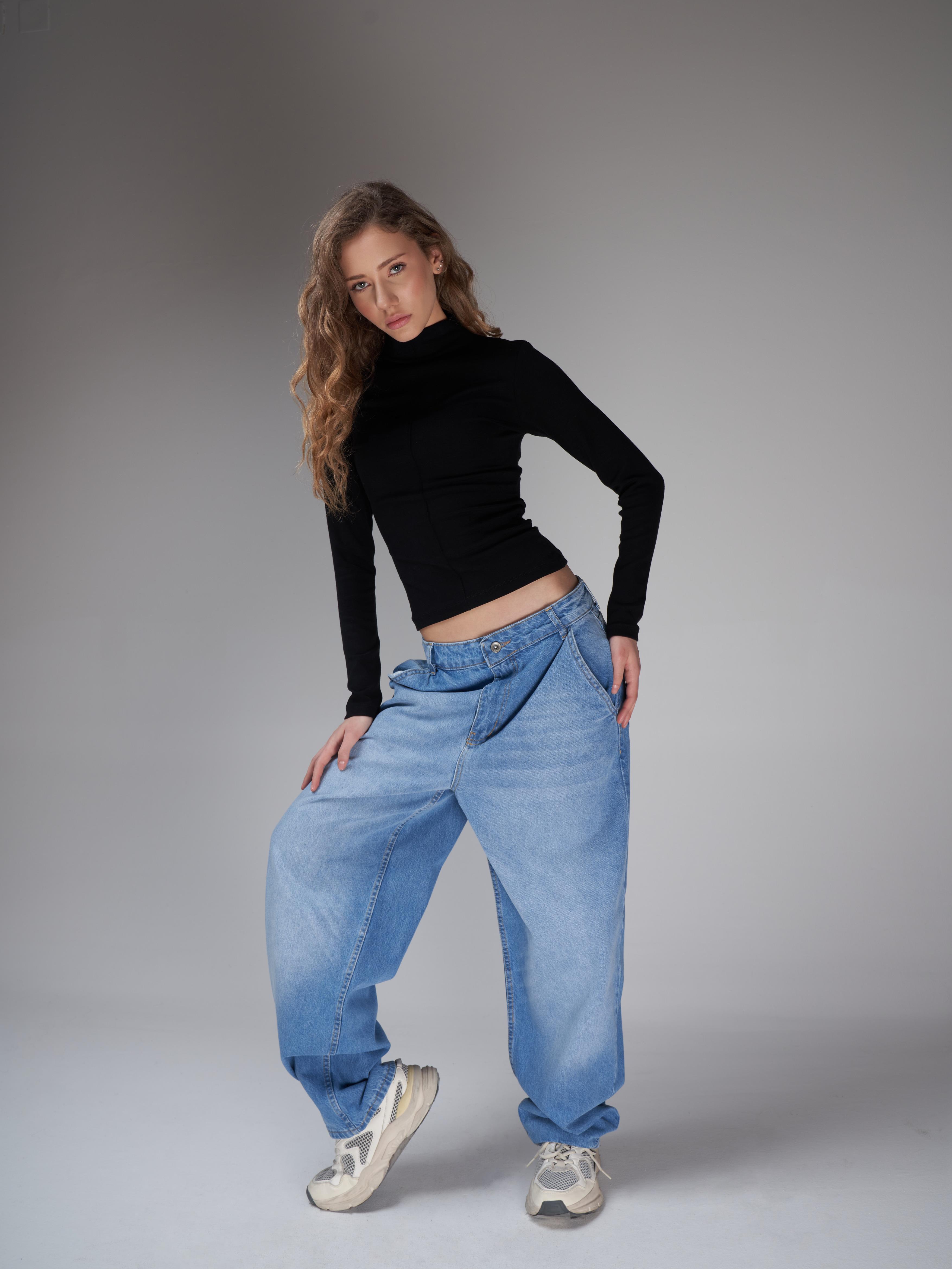 Baggy Fit Retro Jean Pantolon Açık Mavi