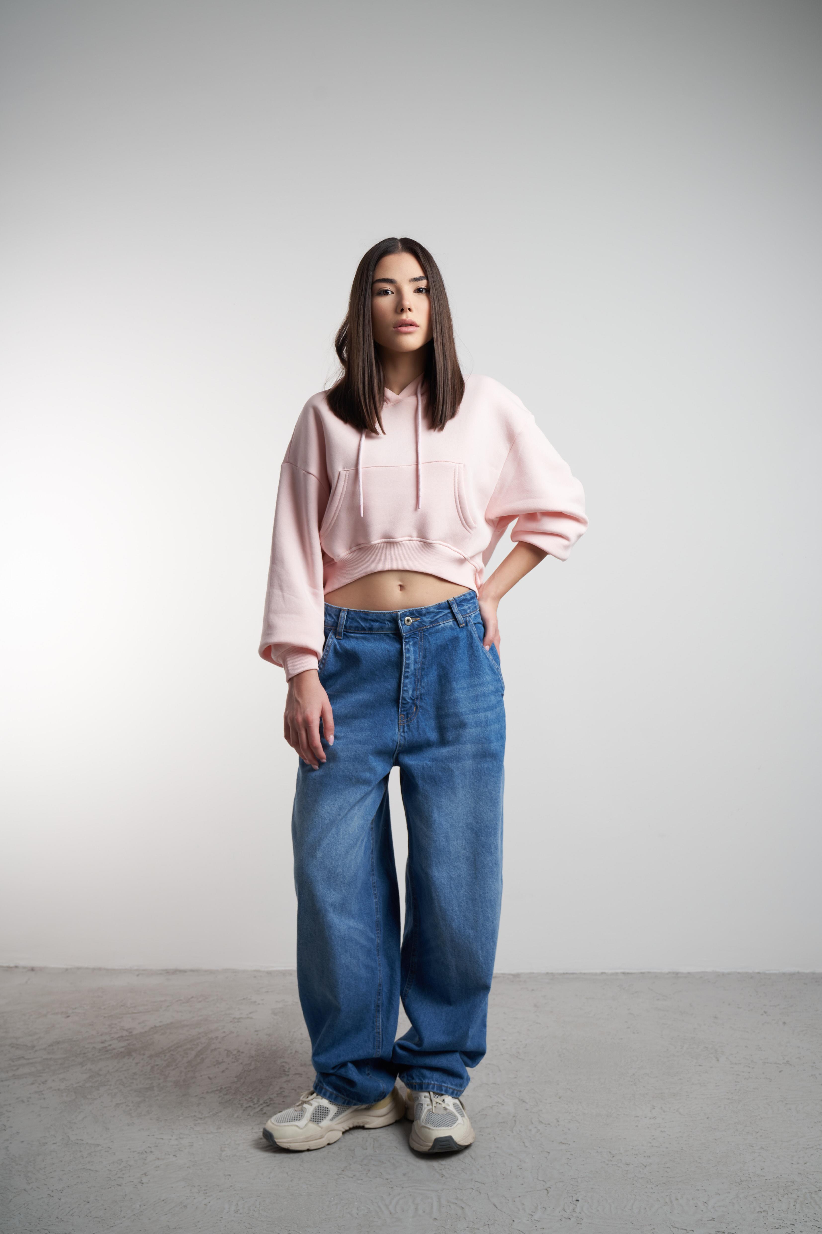Baggy Fit Retro Jean Pantolon Mavi