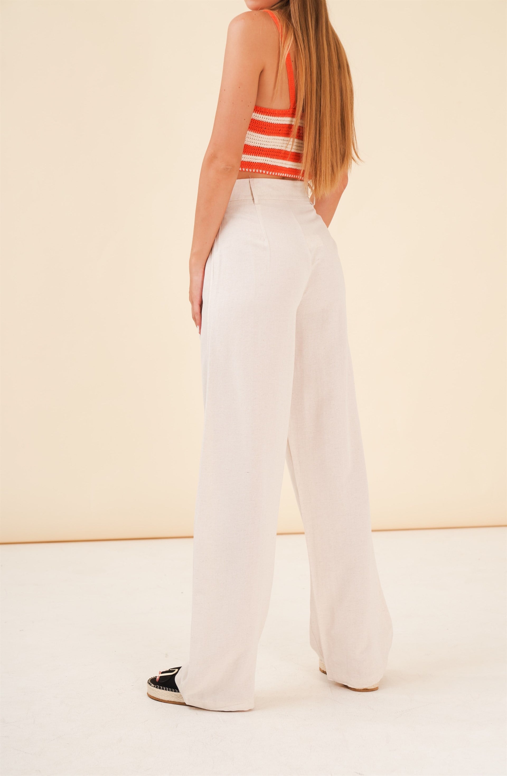 Basic Bol Paça Keten Pantolon