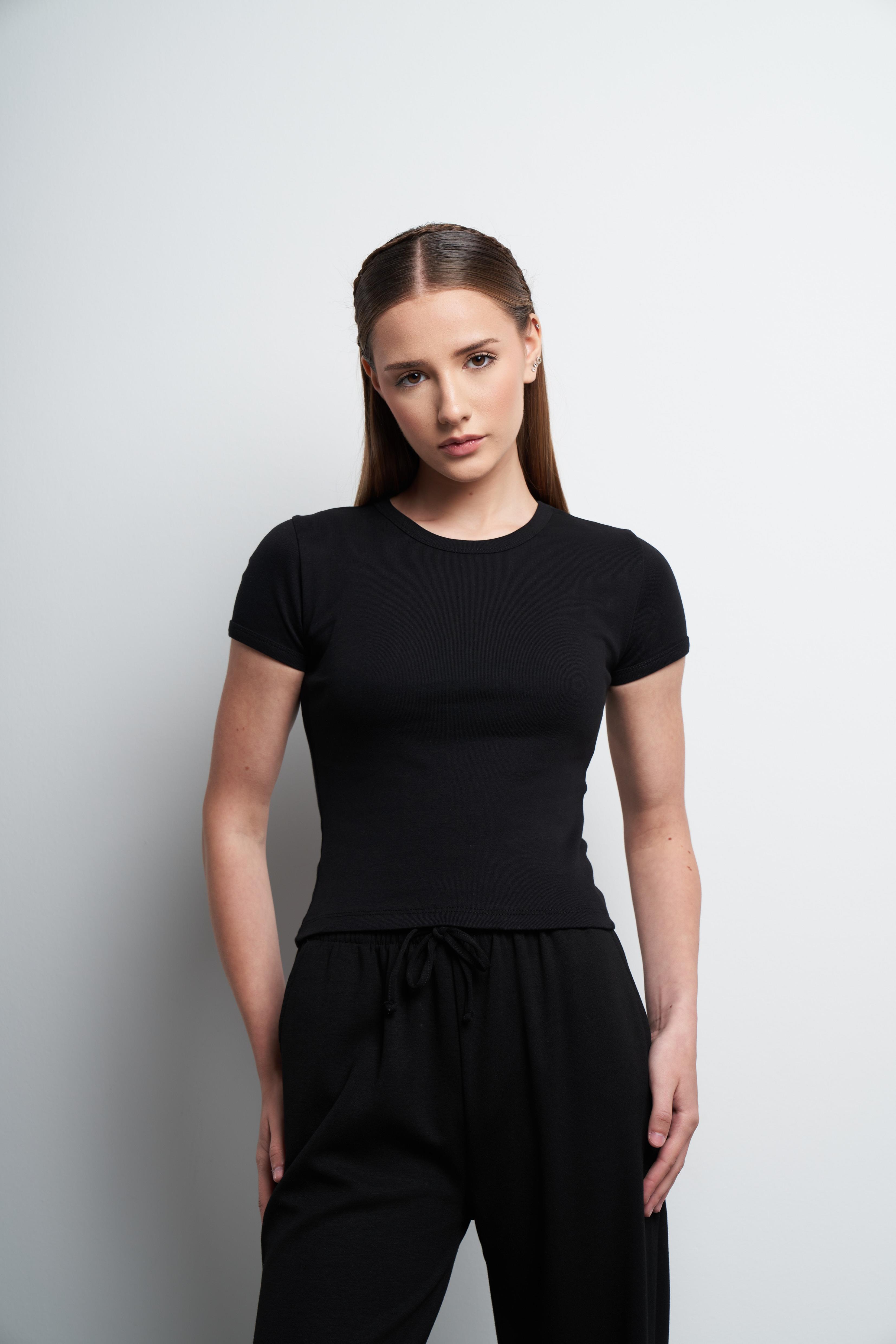Basic Kısa Kol Bluz Siyah