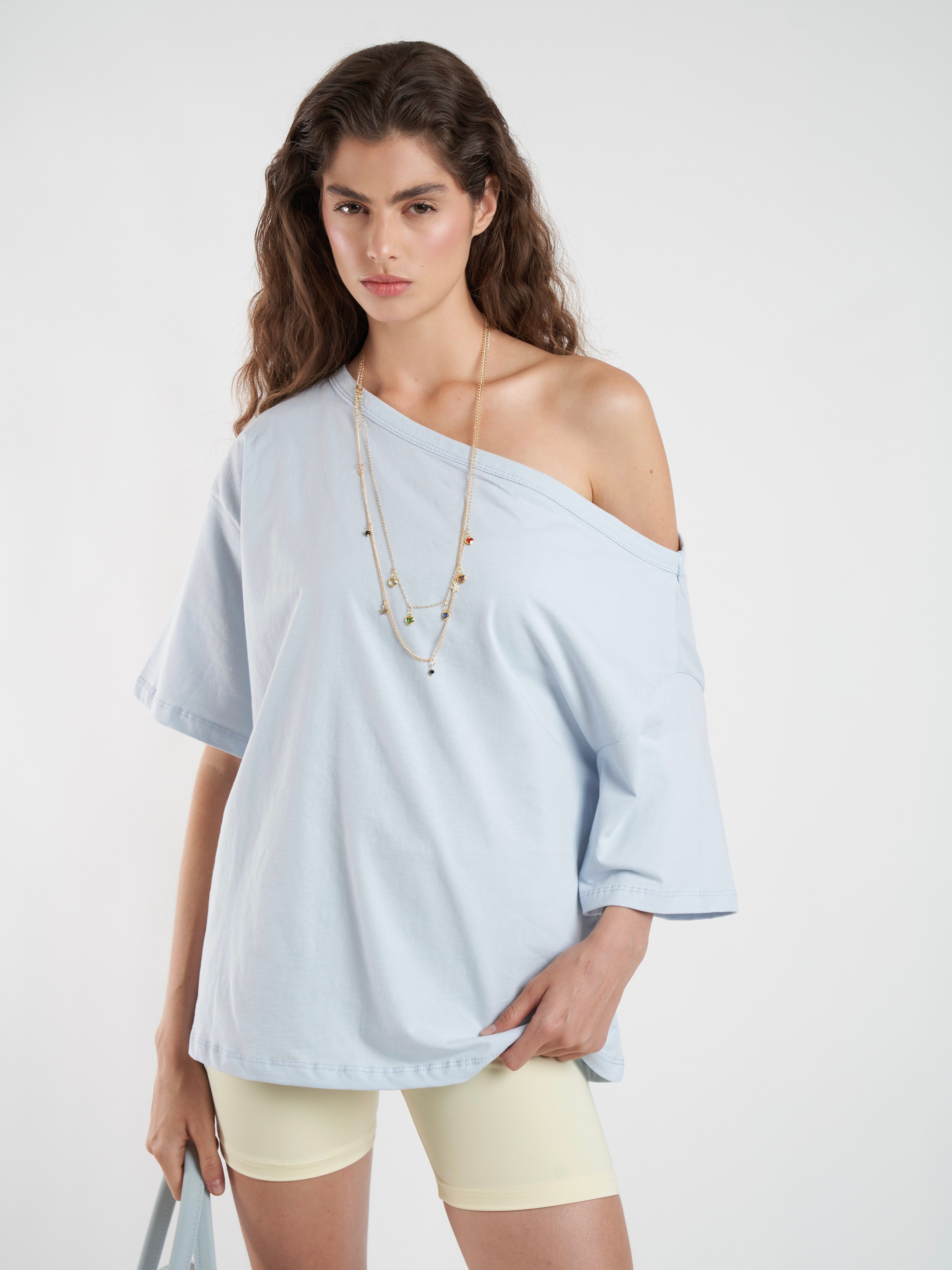 Basic Kısa Kol T-shirt Bebe Mavi