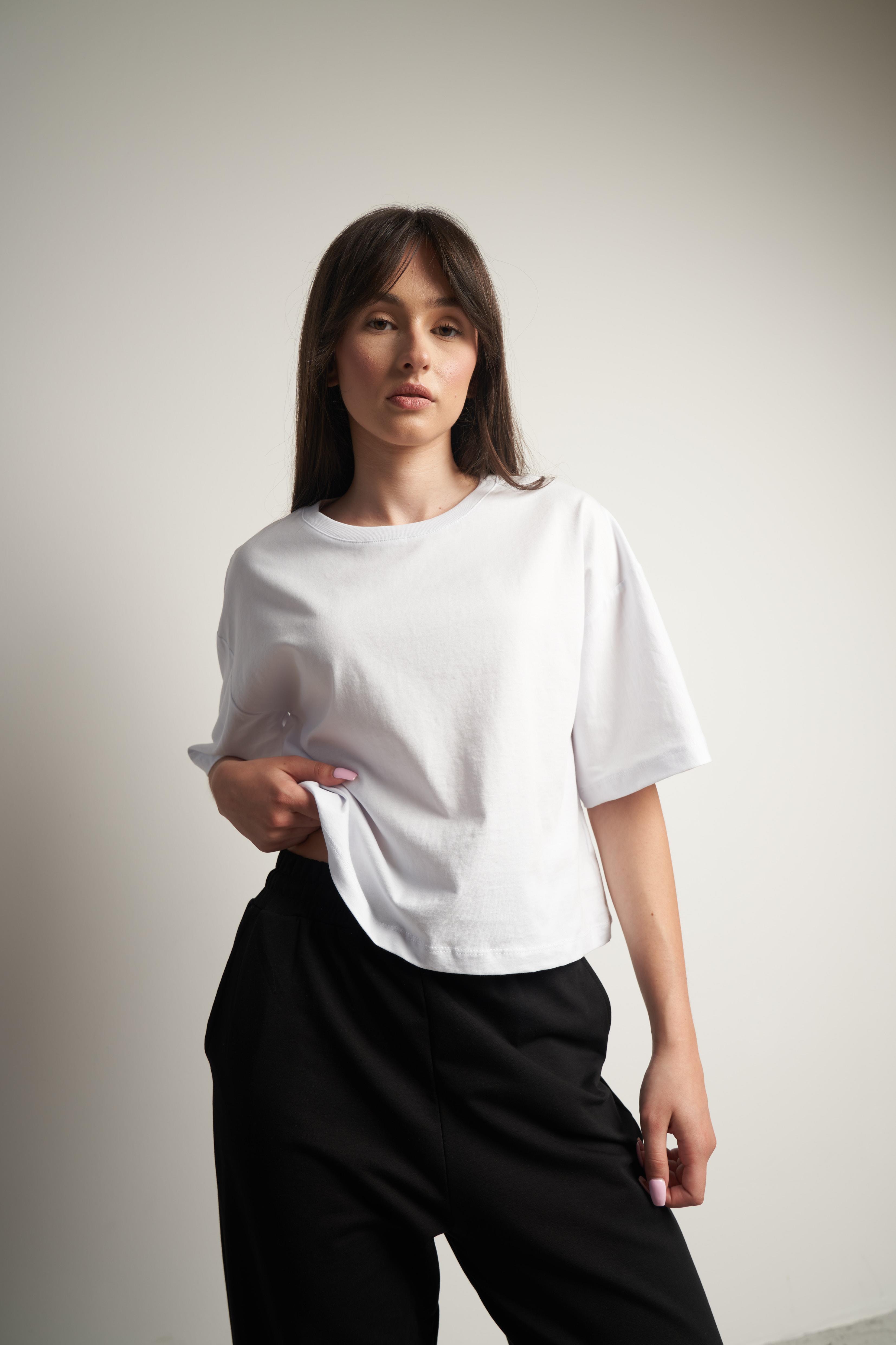 Basic Kısa Kol T-shirt Beyaz