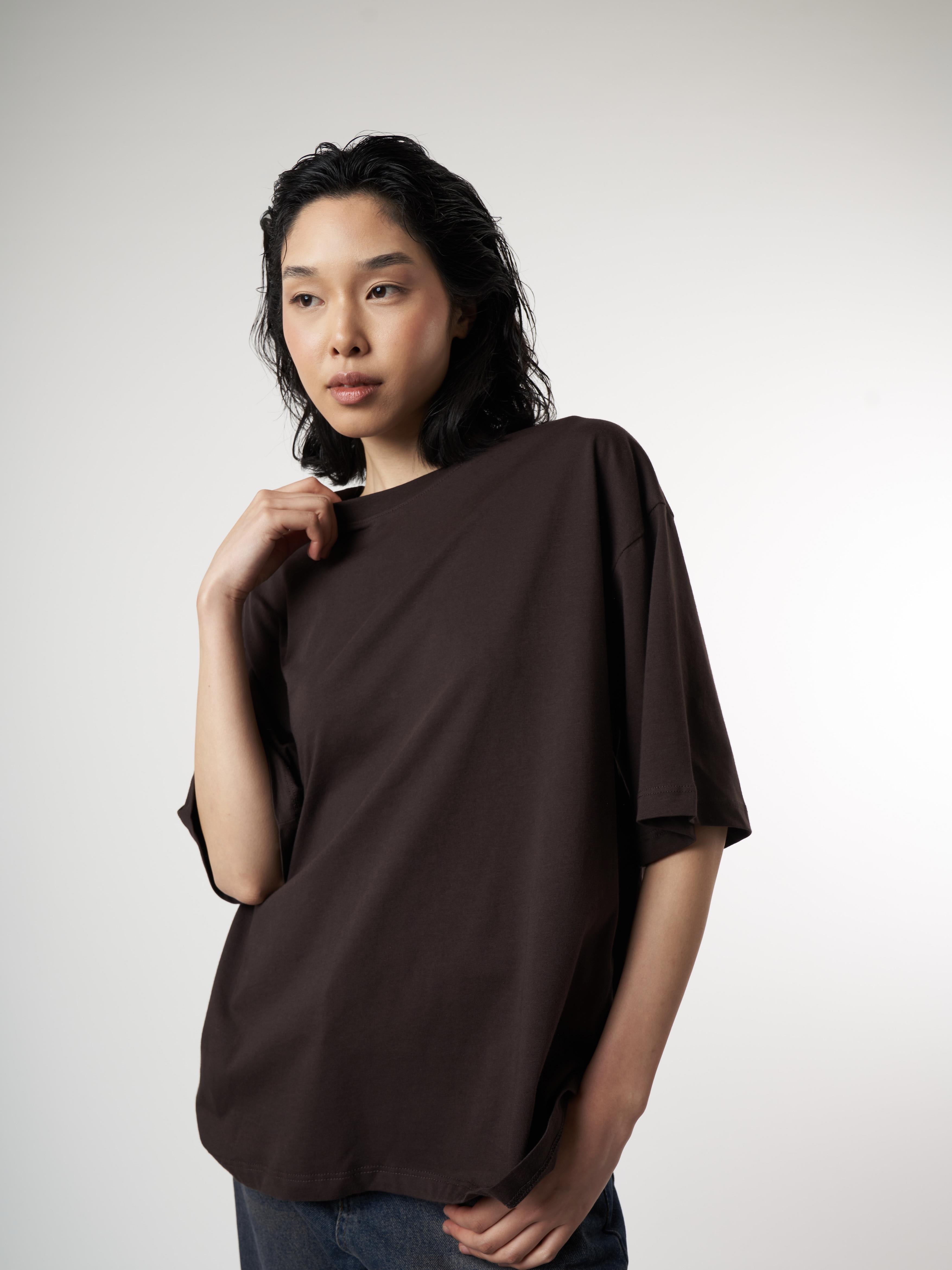 Basic Kısa Kol T-shirt Kahve