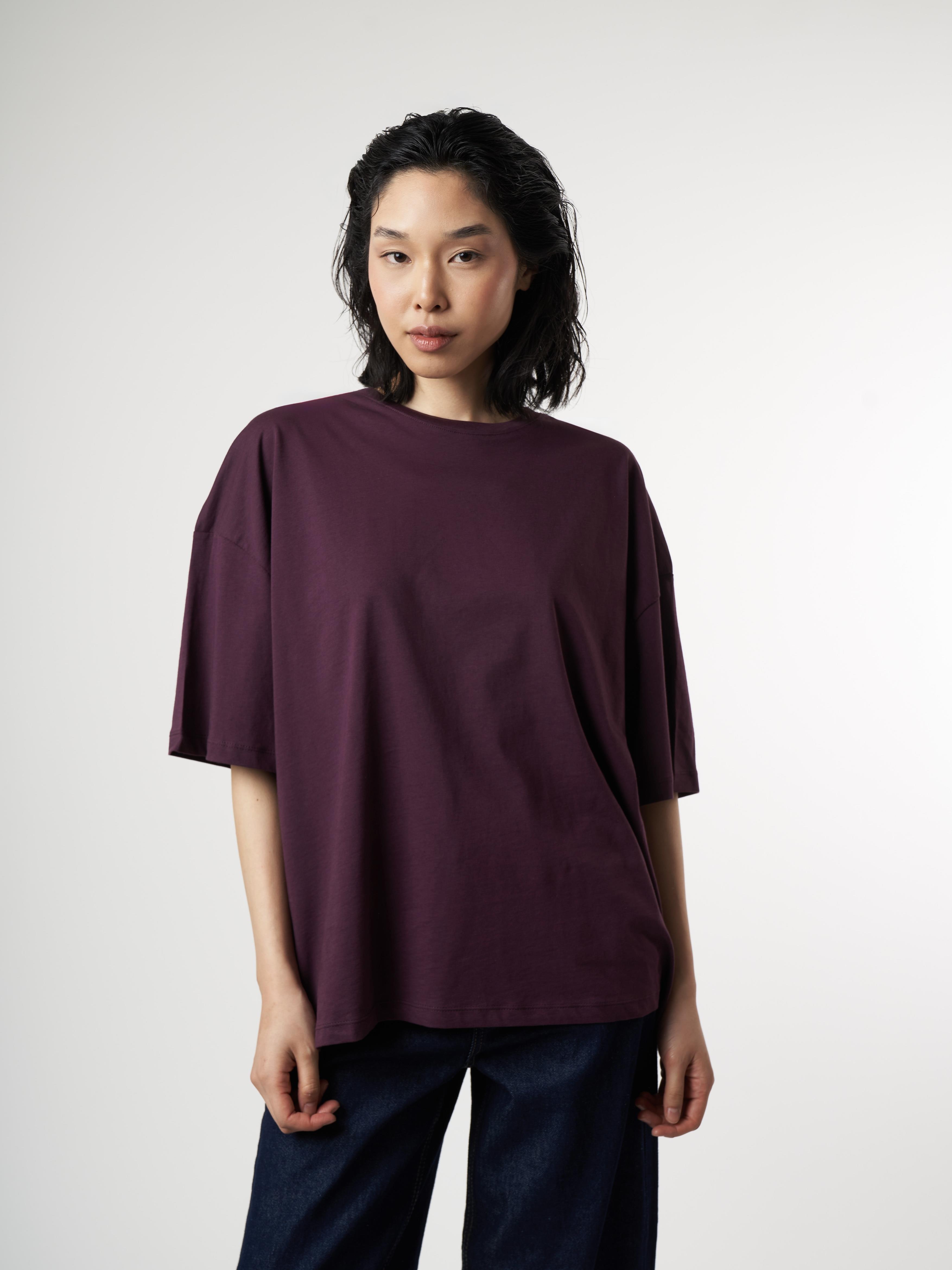 Basic Kısa Kol T-shirt Mürdüm