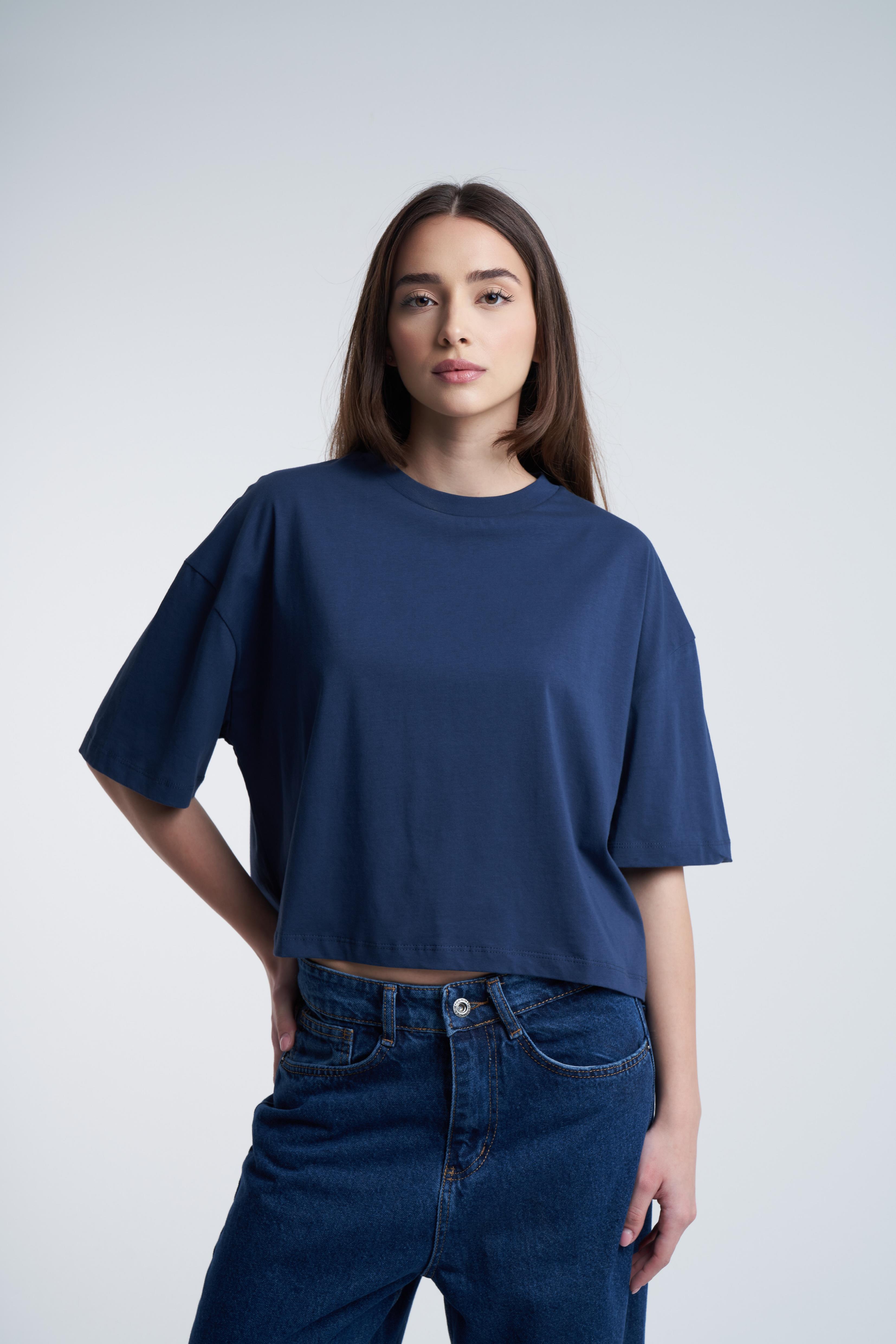 Basic Kısa T-shirt Koyu Lacivert