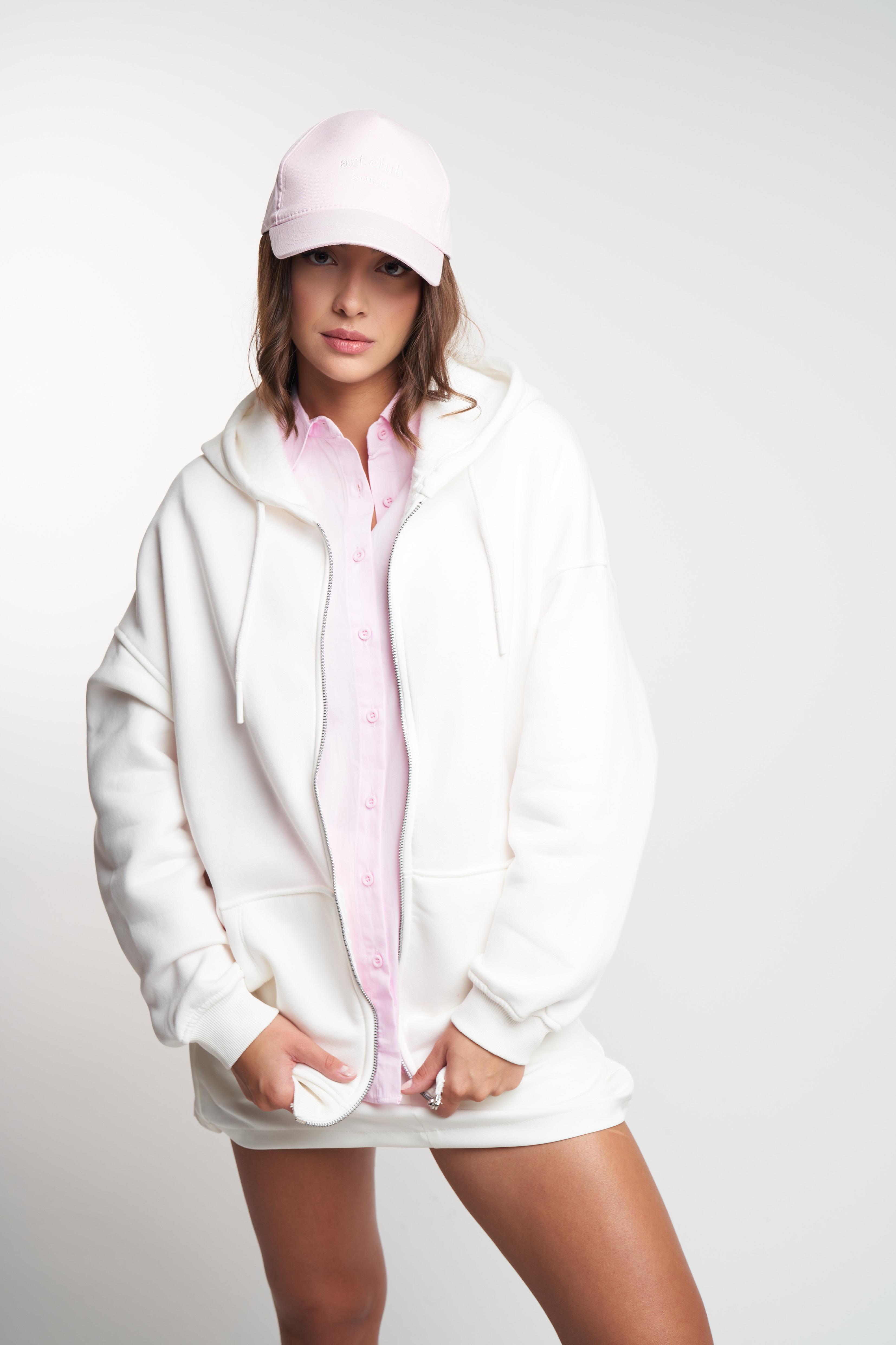 Basic Oversize Şardonlu Sweatmont Ekru