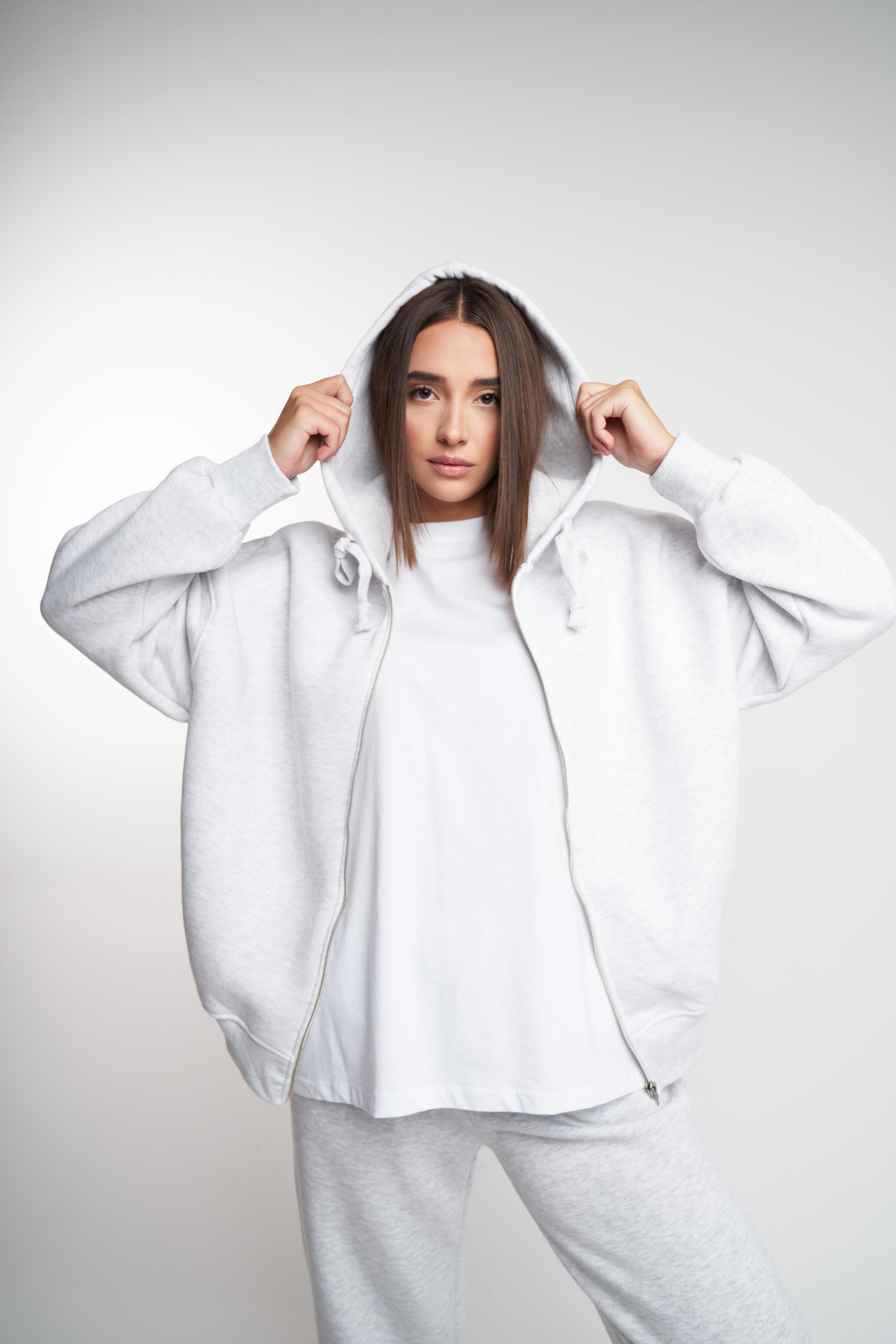 Basic Oversize Şardonlu Sweatmont Karmelanj