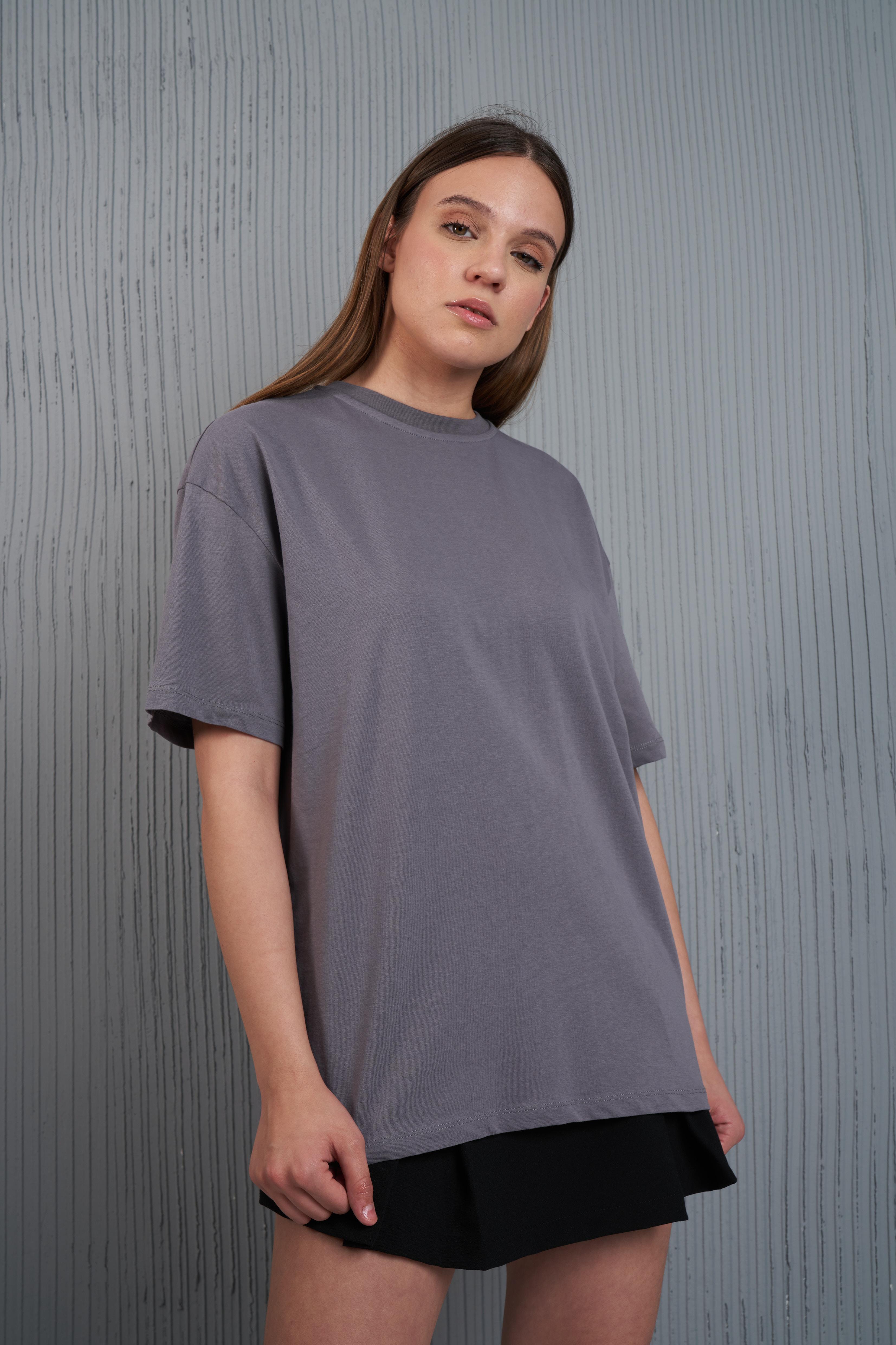 Basic T-shirt Koyu Gri
