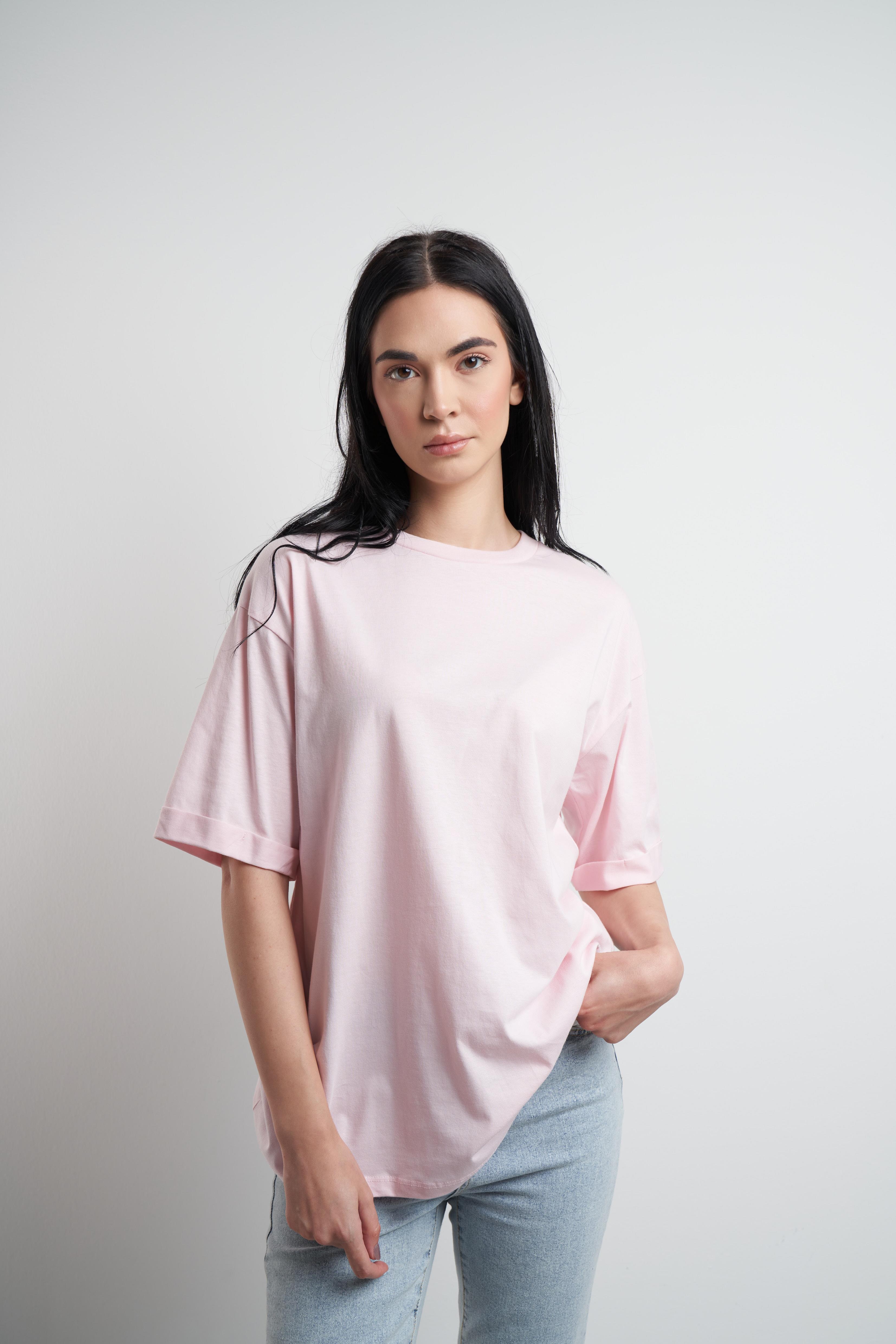 Basic T-shirt Toz Pembe