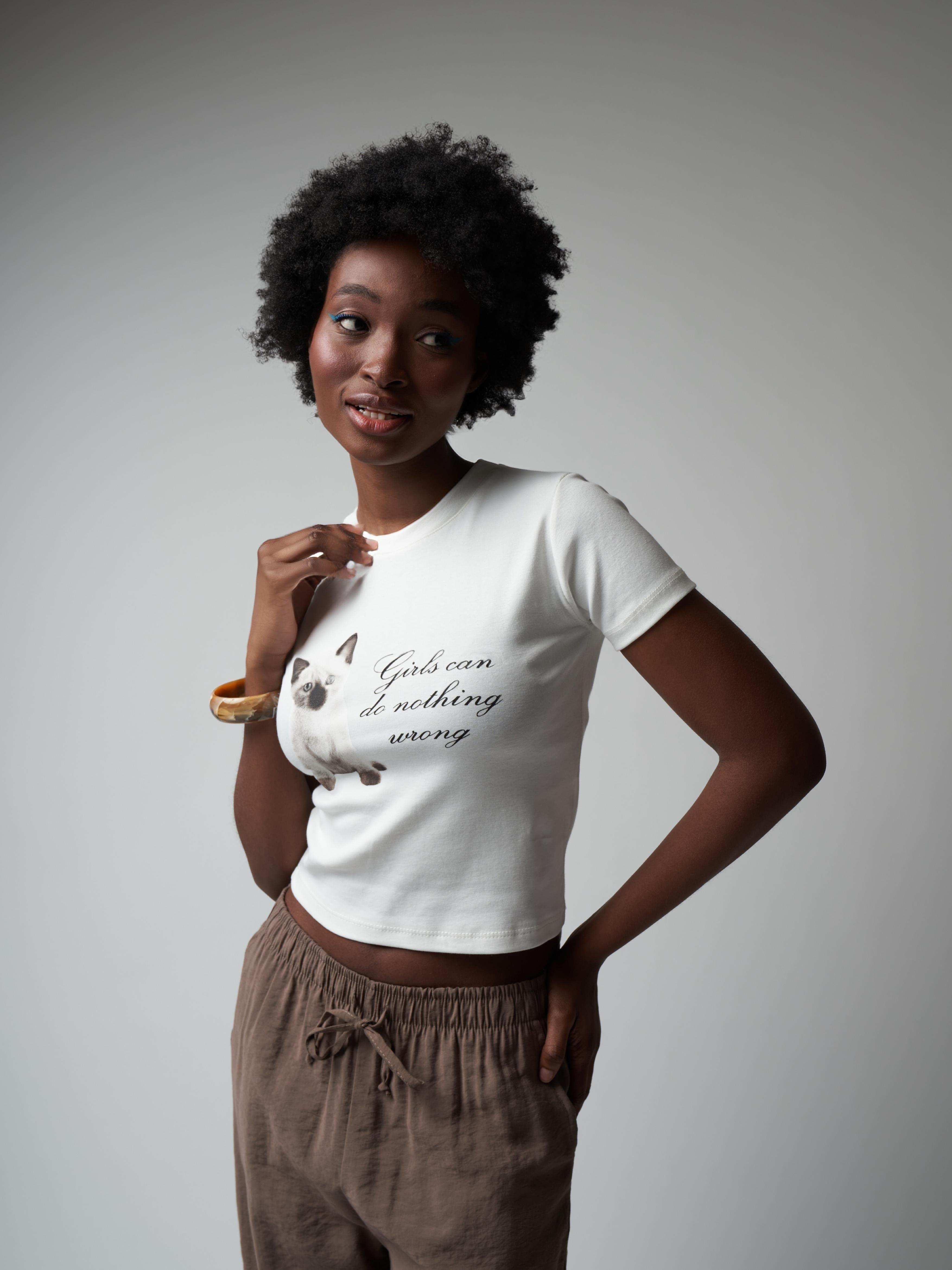 Baskılı Kısa Kol Bluz Ekru