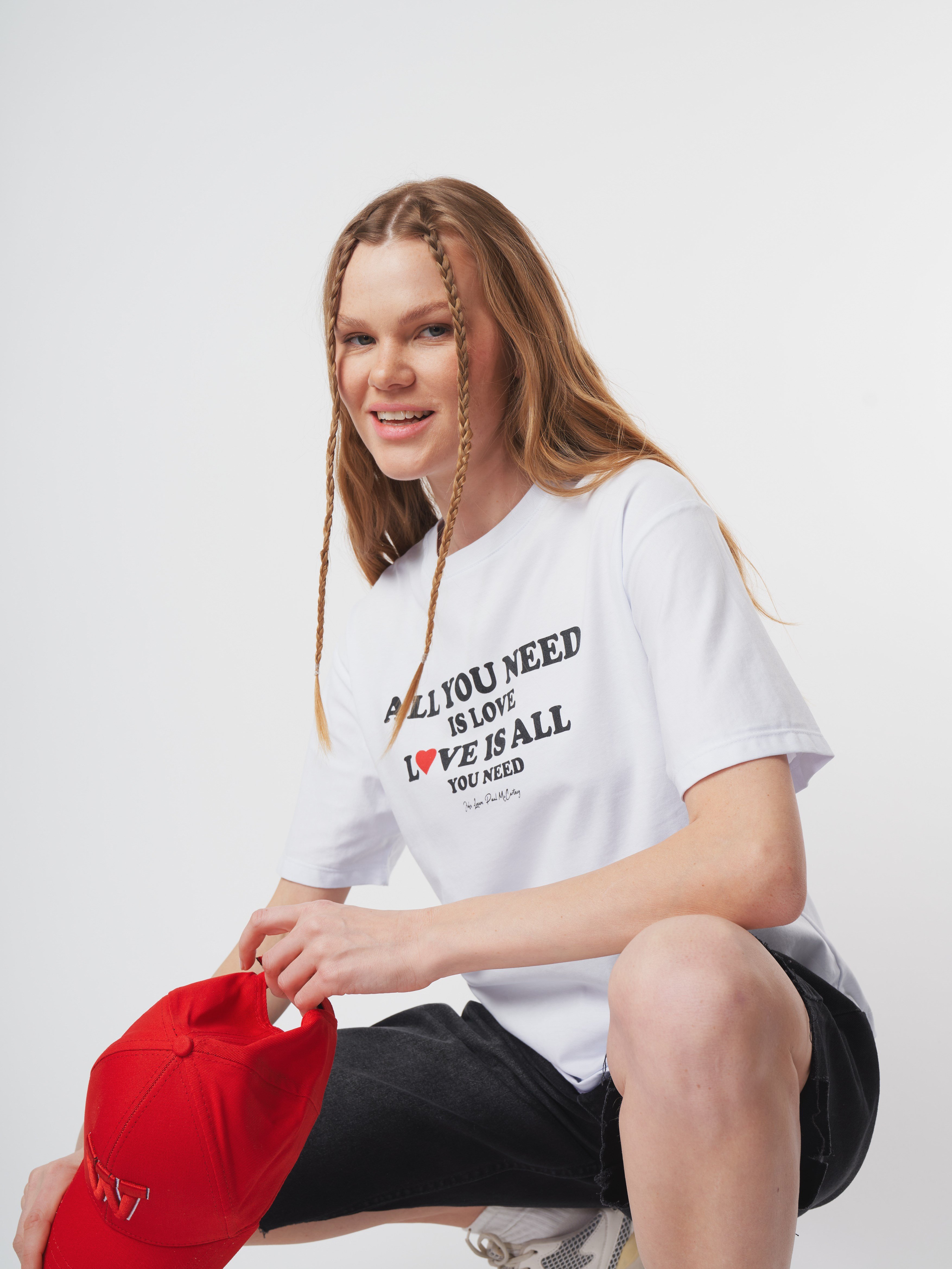 Baskılı Kısa Kol T-shirt Beyaz
