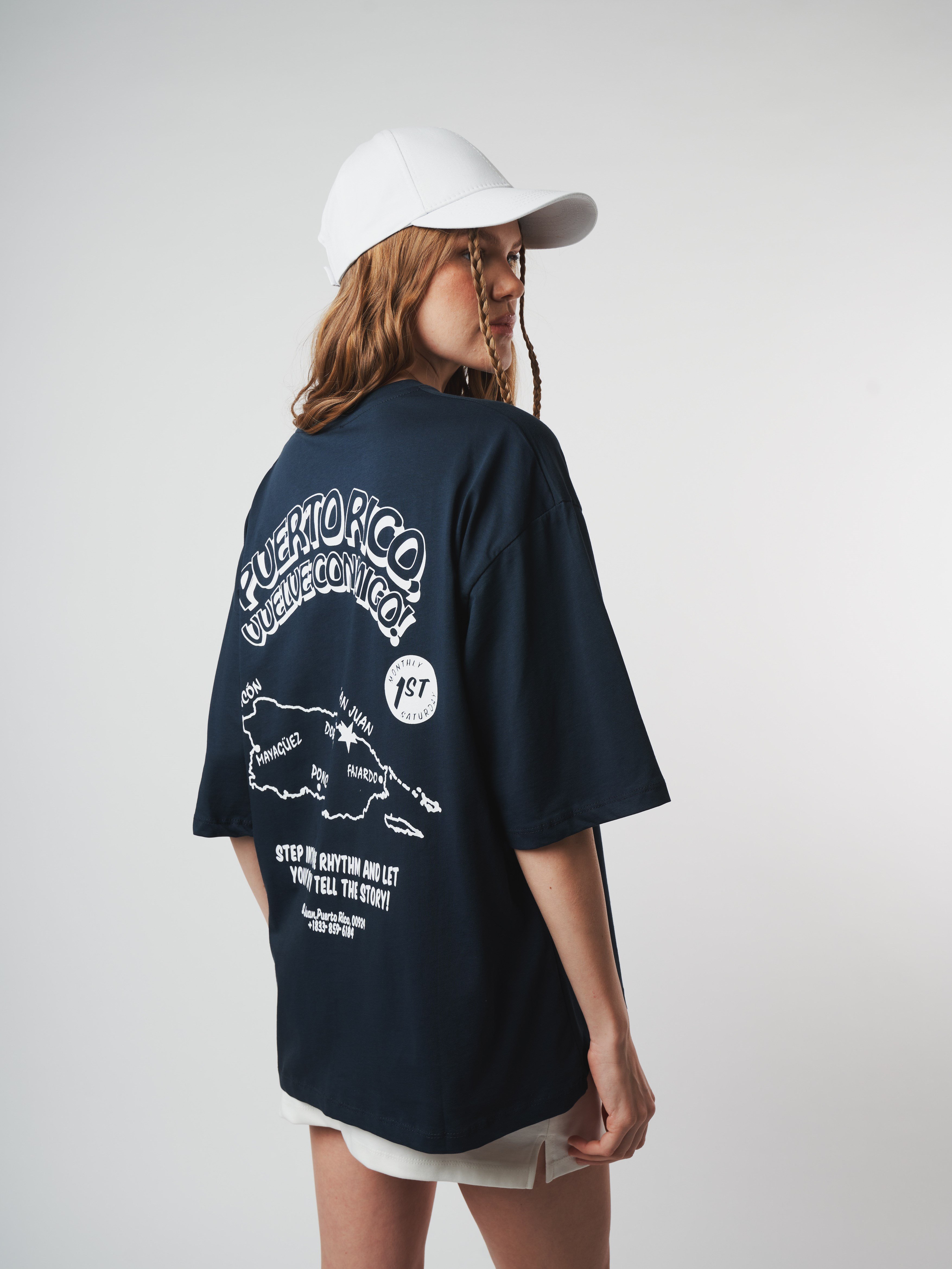 Baskılı Kısa Kol T-shirt Lacivert