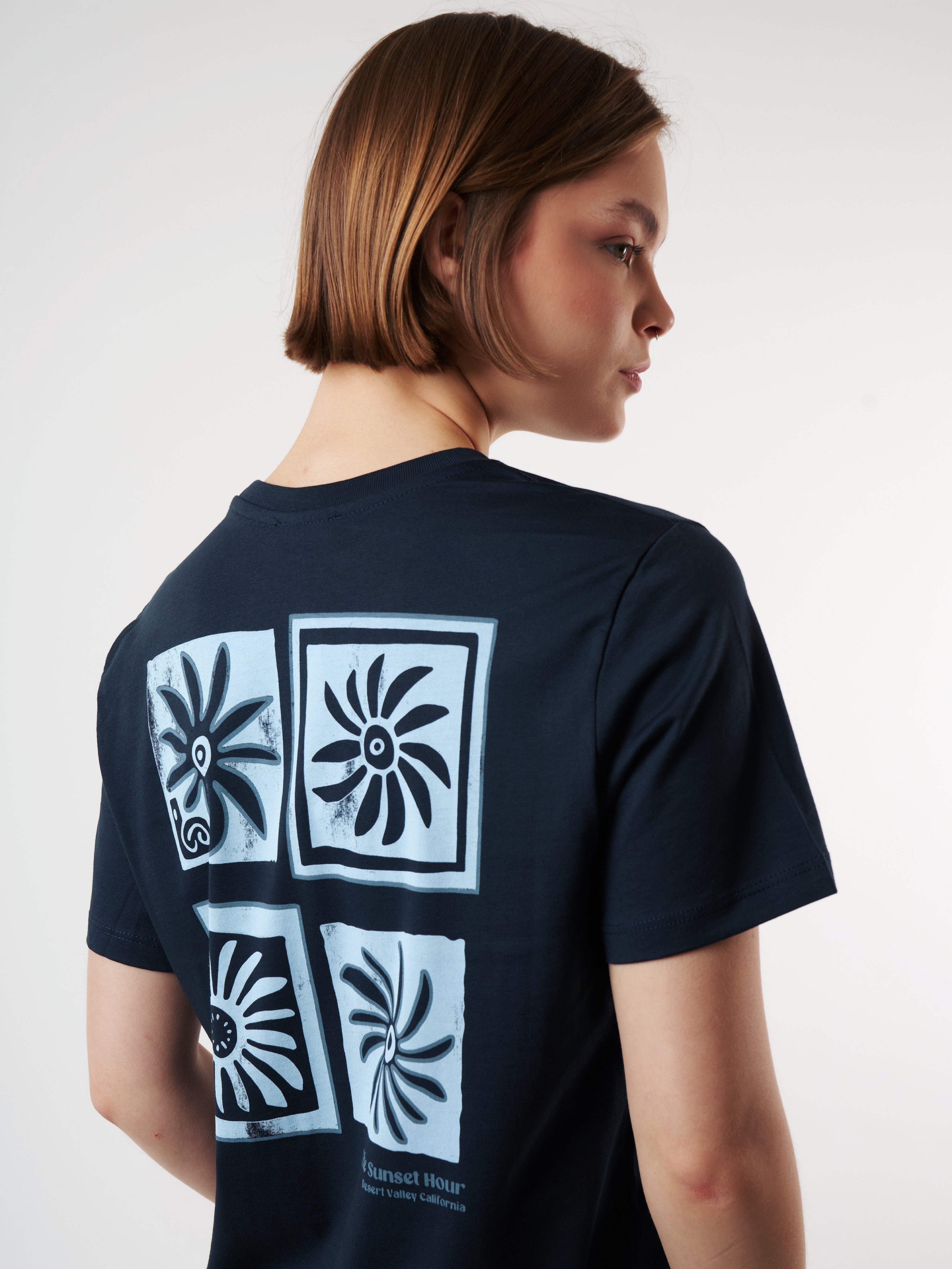 Baskılı Kısa Kol T-shirt Lacivert