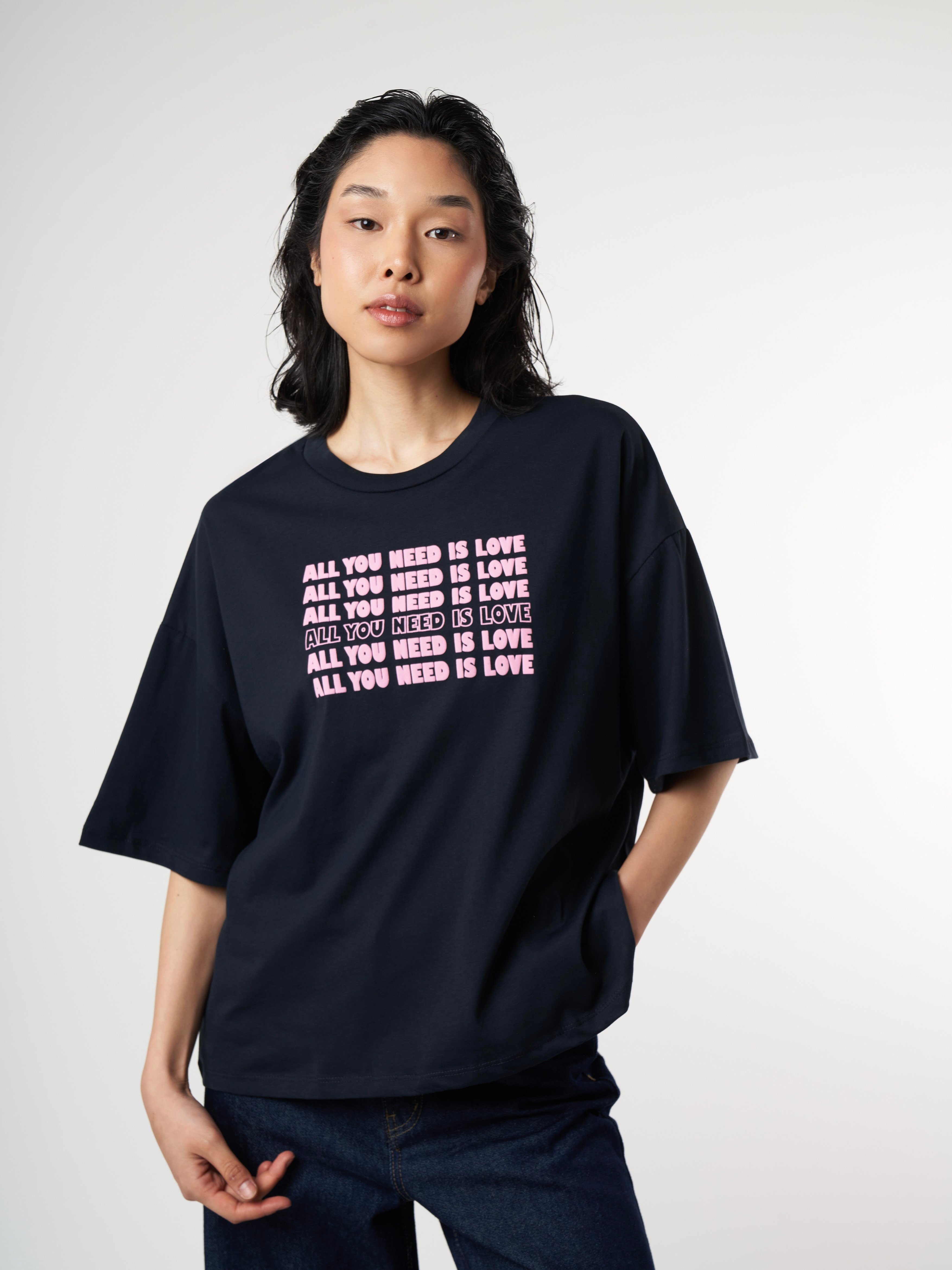 Baskılı Kısa Kol T-shirt Lacivert