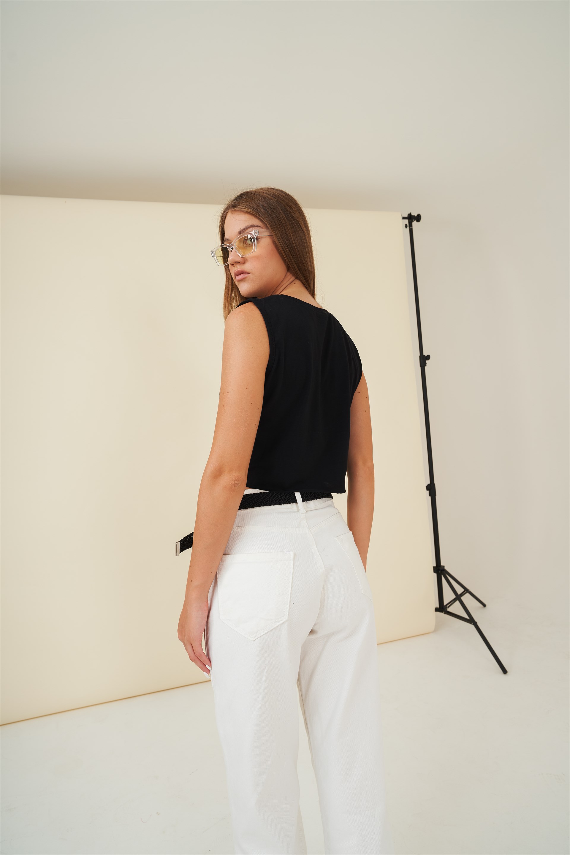 Baskılı Kolsuz Kısa T-shirt