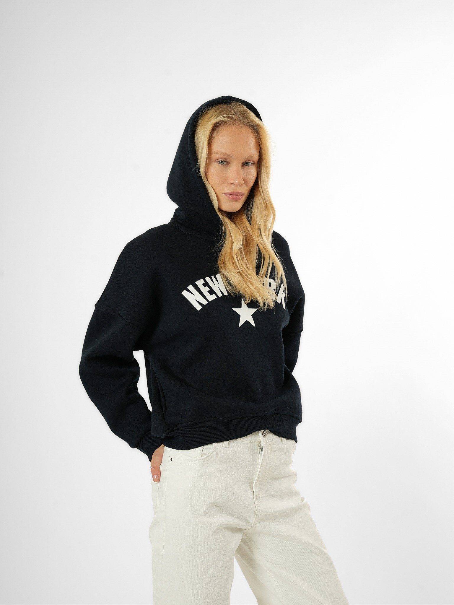 Baskılı Sweatshirt Lacivert