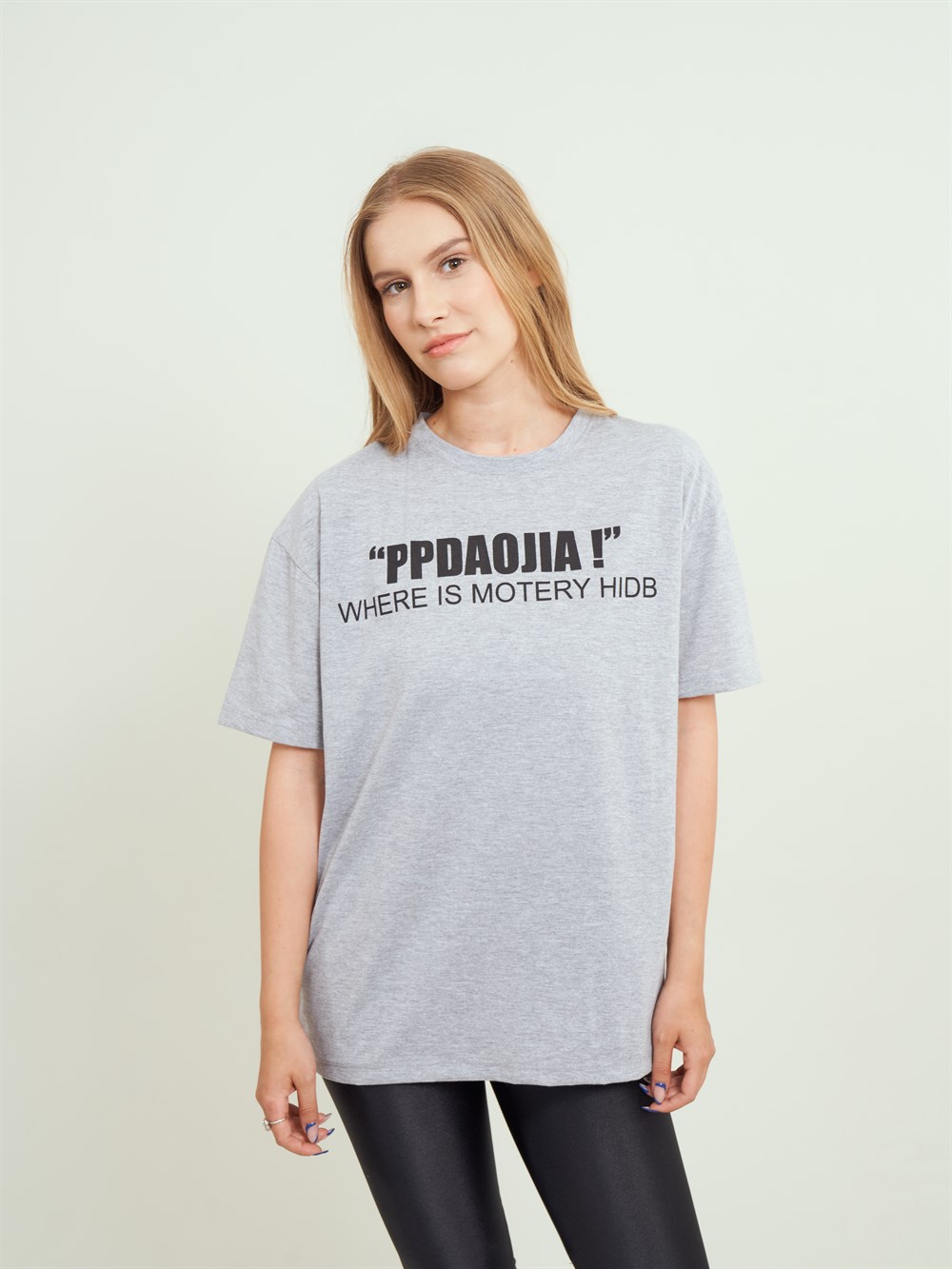 Bisiklet Yaka PPDAOJIA Yazı Baskılı T-shirt