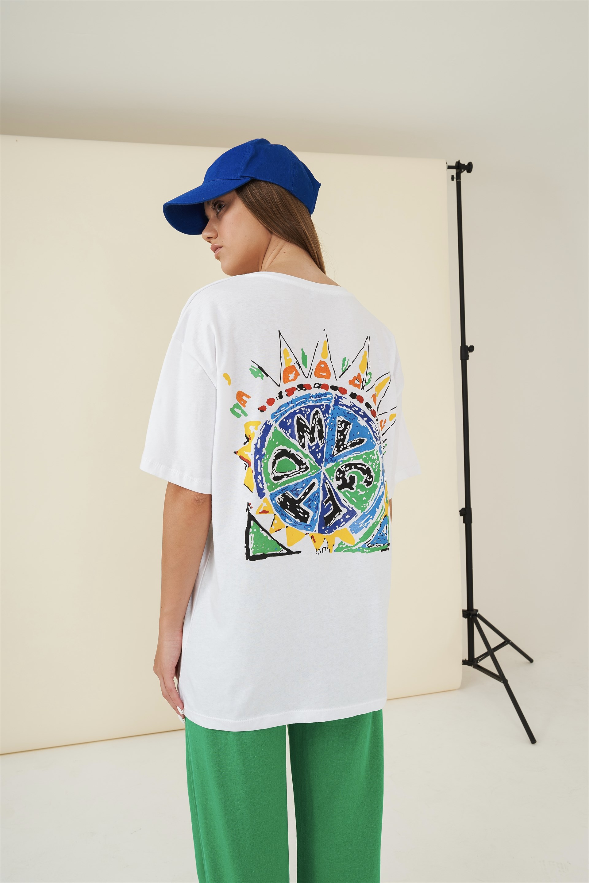 Bisiklet Yaka Tomygf Yazı Baskılı T-shirt