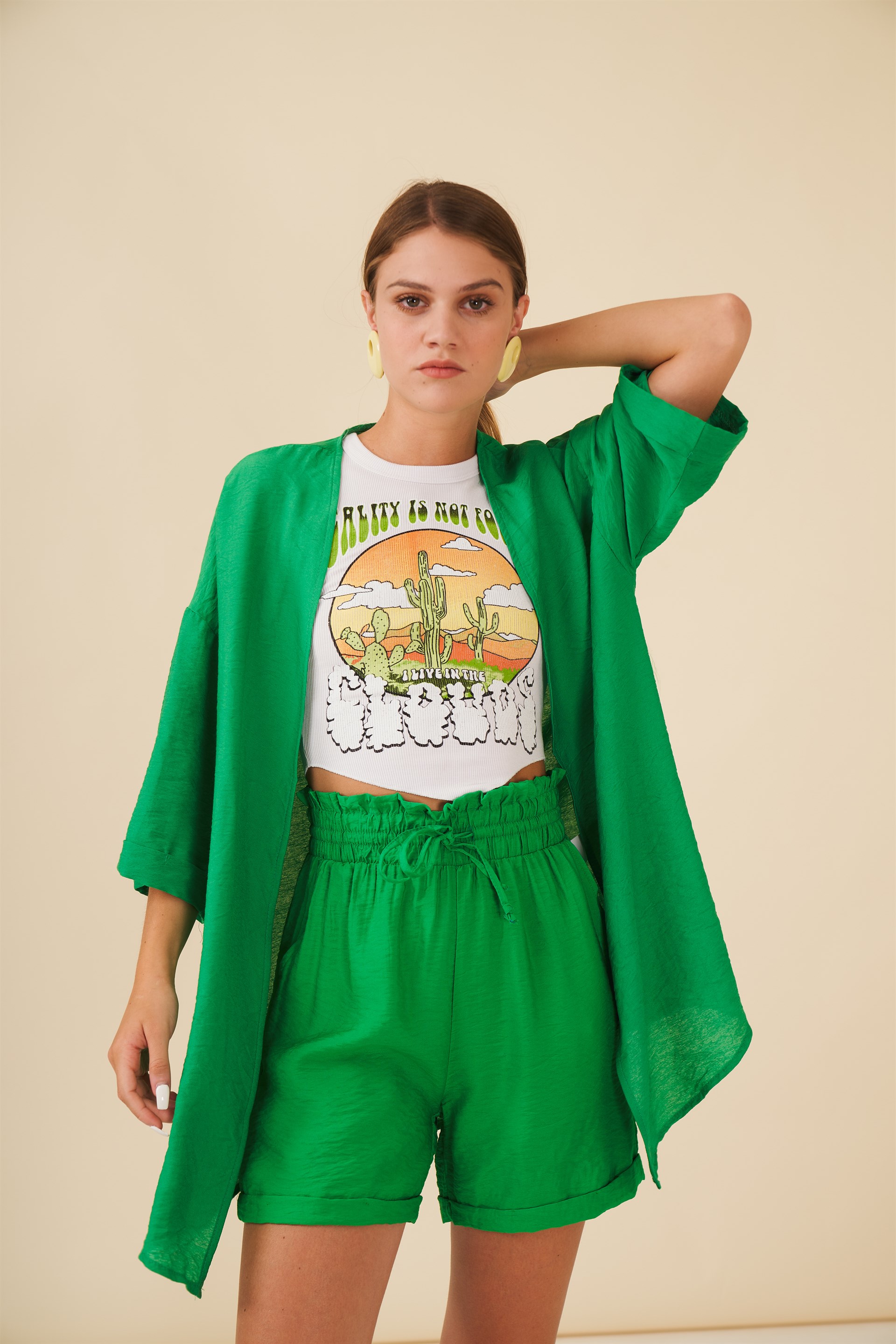 Bodrum Kumaş Dubble Kol Kimono