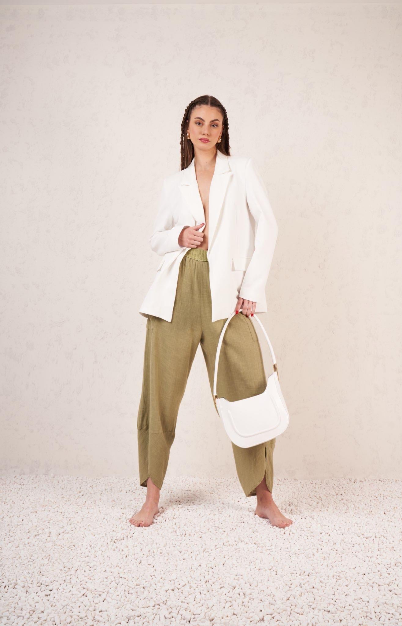 Cep Detaylı Şalvar Model Pantolon Haki