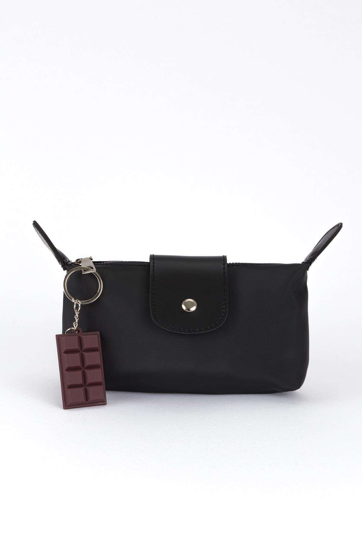 Charmlı Makyaj Çantası Siyah