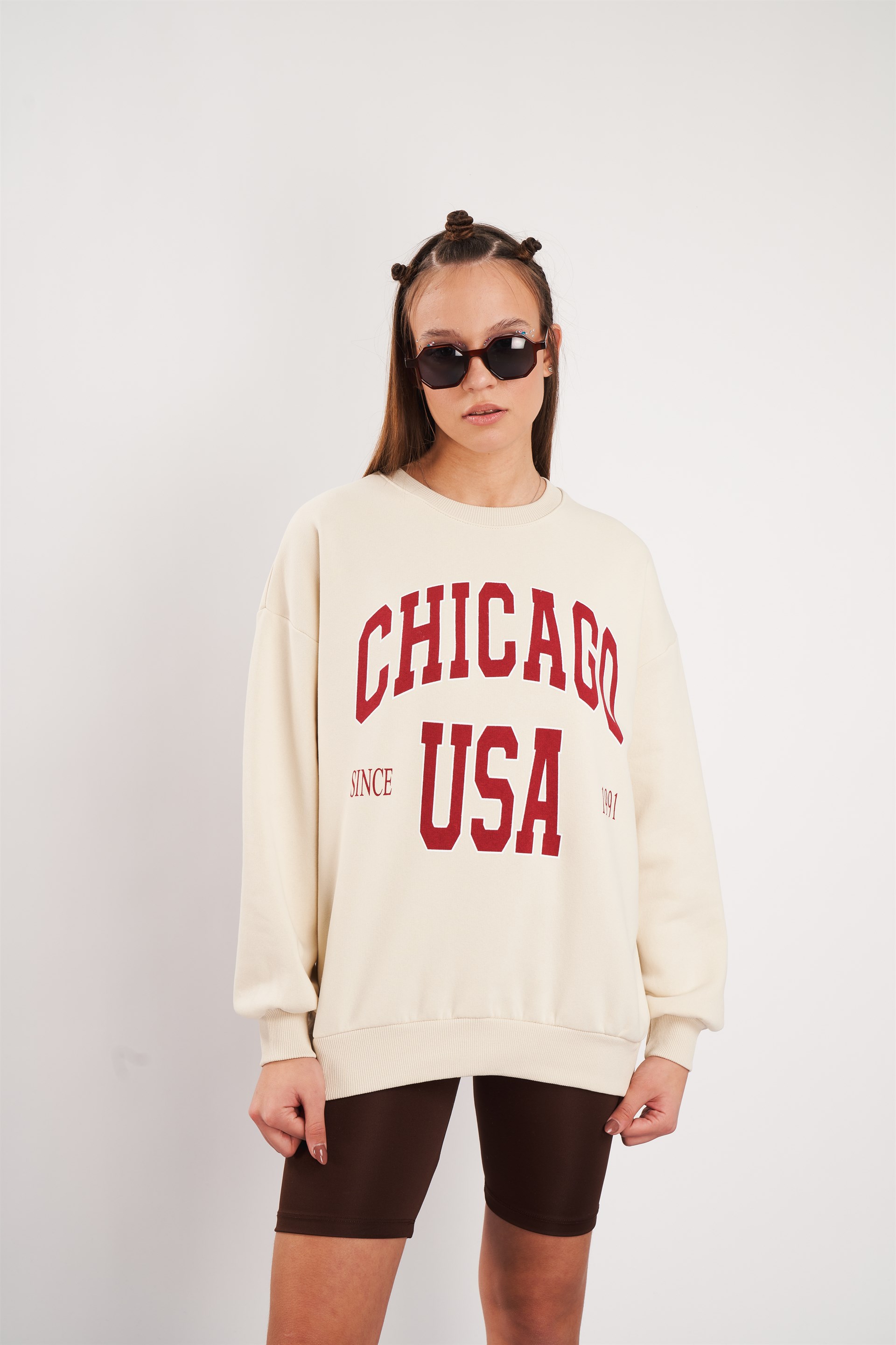 Chicago Baskılı Sweatshirt