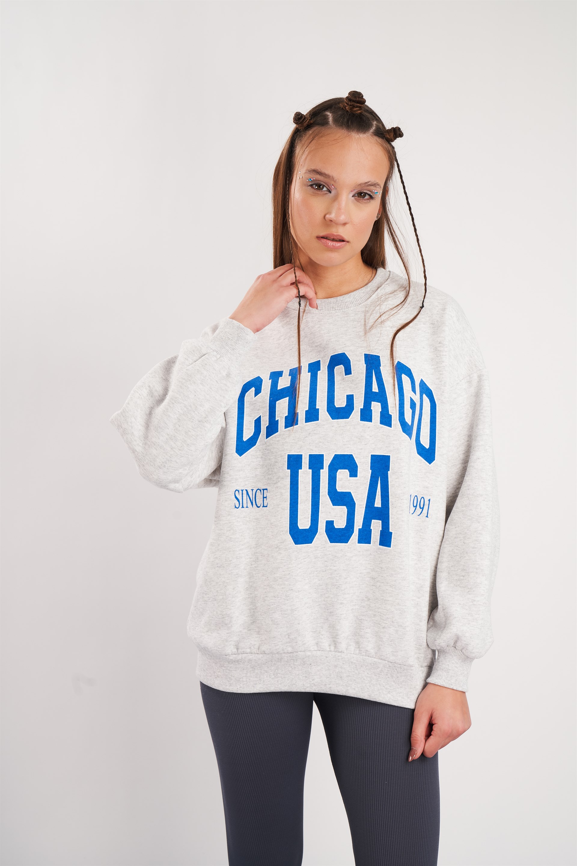 Chicago Baskılı Sweatshirt