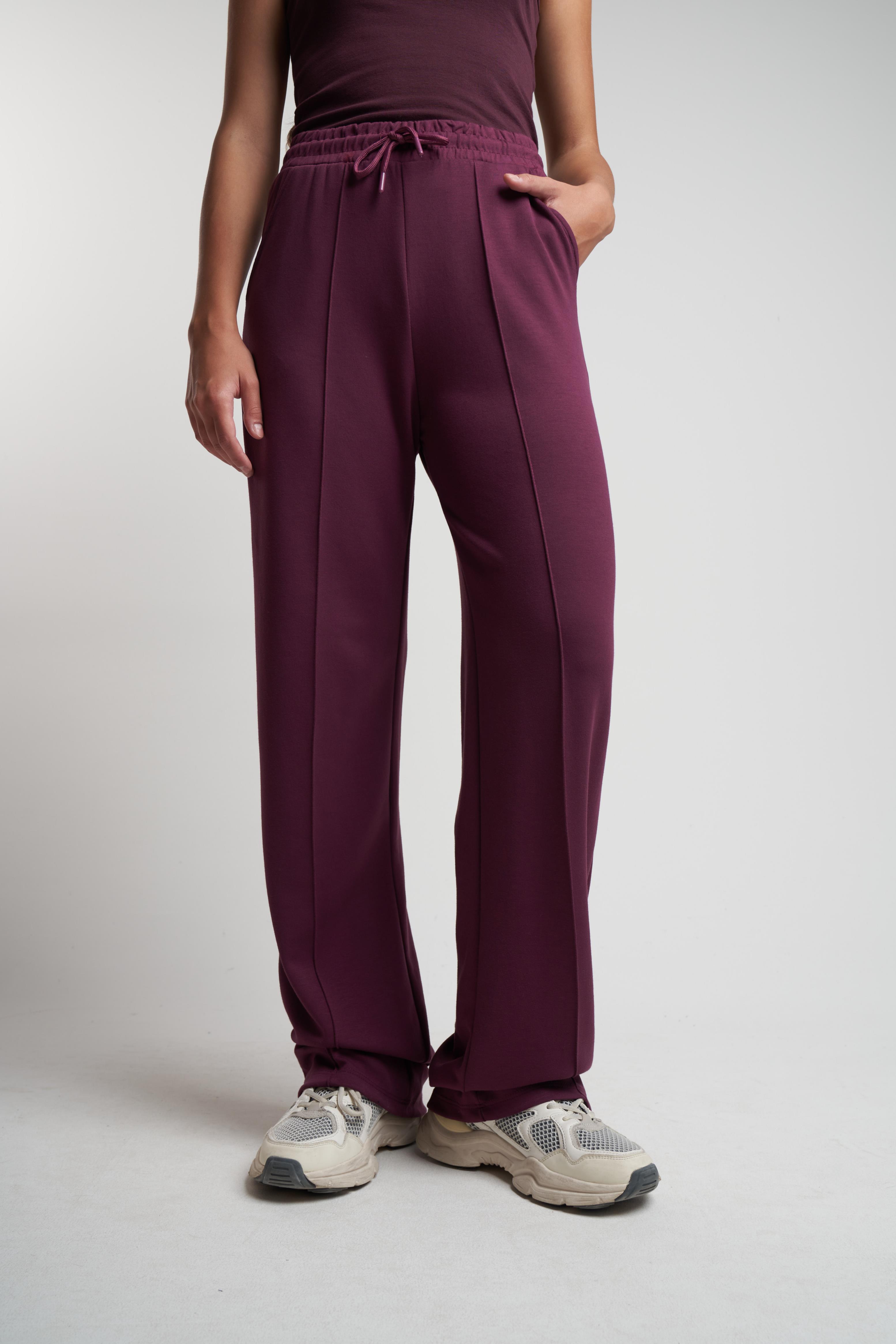 Çimalı Bol Paça Pantolon Mürdüm