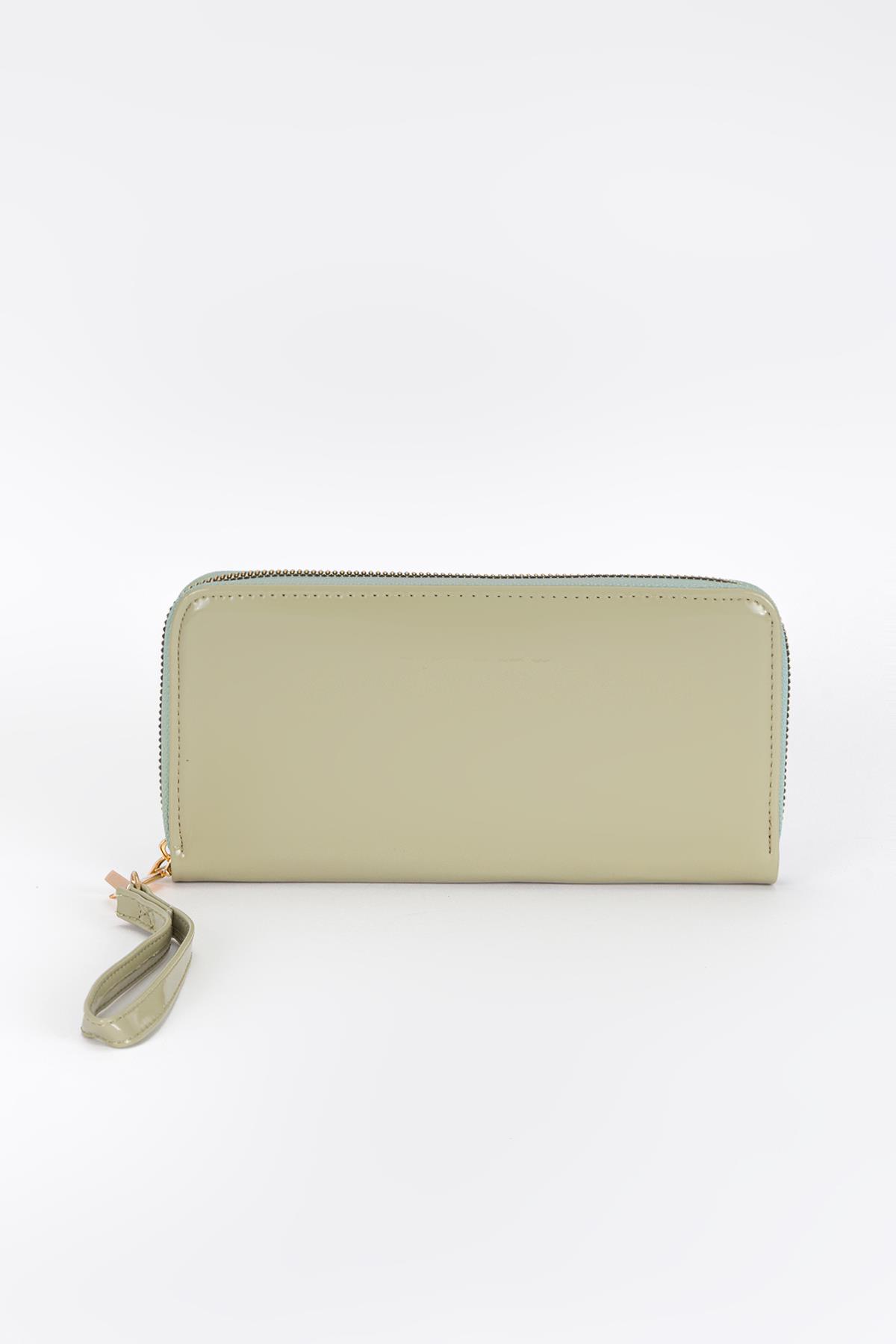 Clutch Mat Rugan Cüzdan Mint